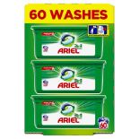 + VAT Brand New 60 Ariel 3 In 1 Washing Pods -Online Price £17.95 (Amazon) - Cleans, Lift Stains &