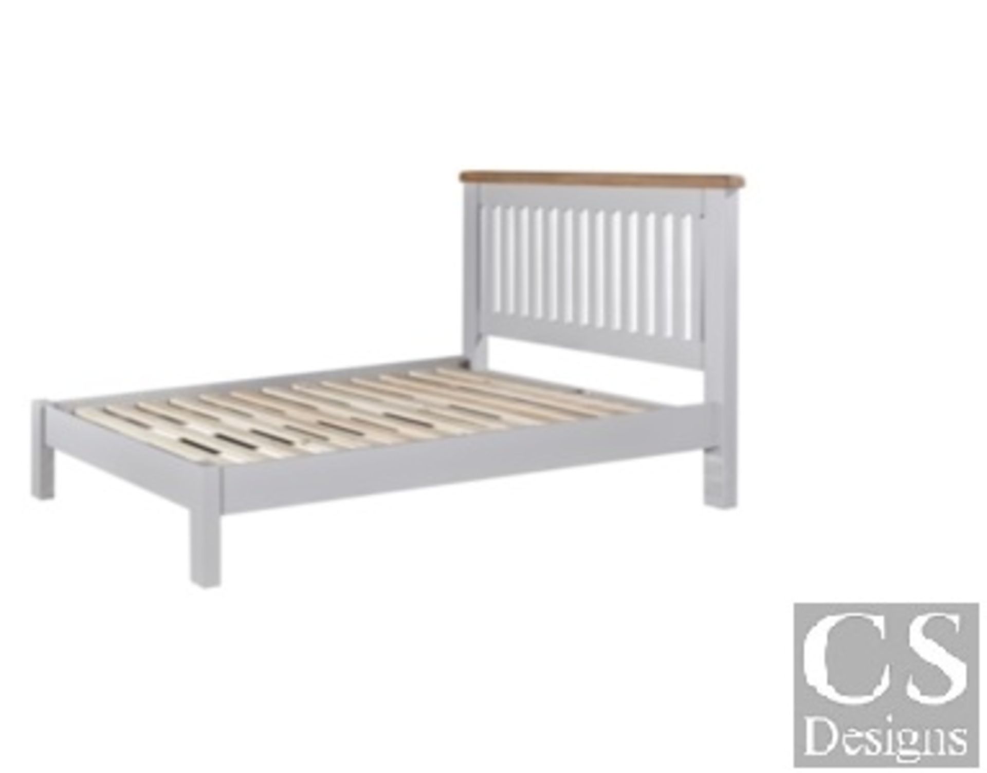 + VAT Brand New CS Designs "Daylesford" King Size Bed Frame With Natural Oak Tops And Solid - Image 3 of 3