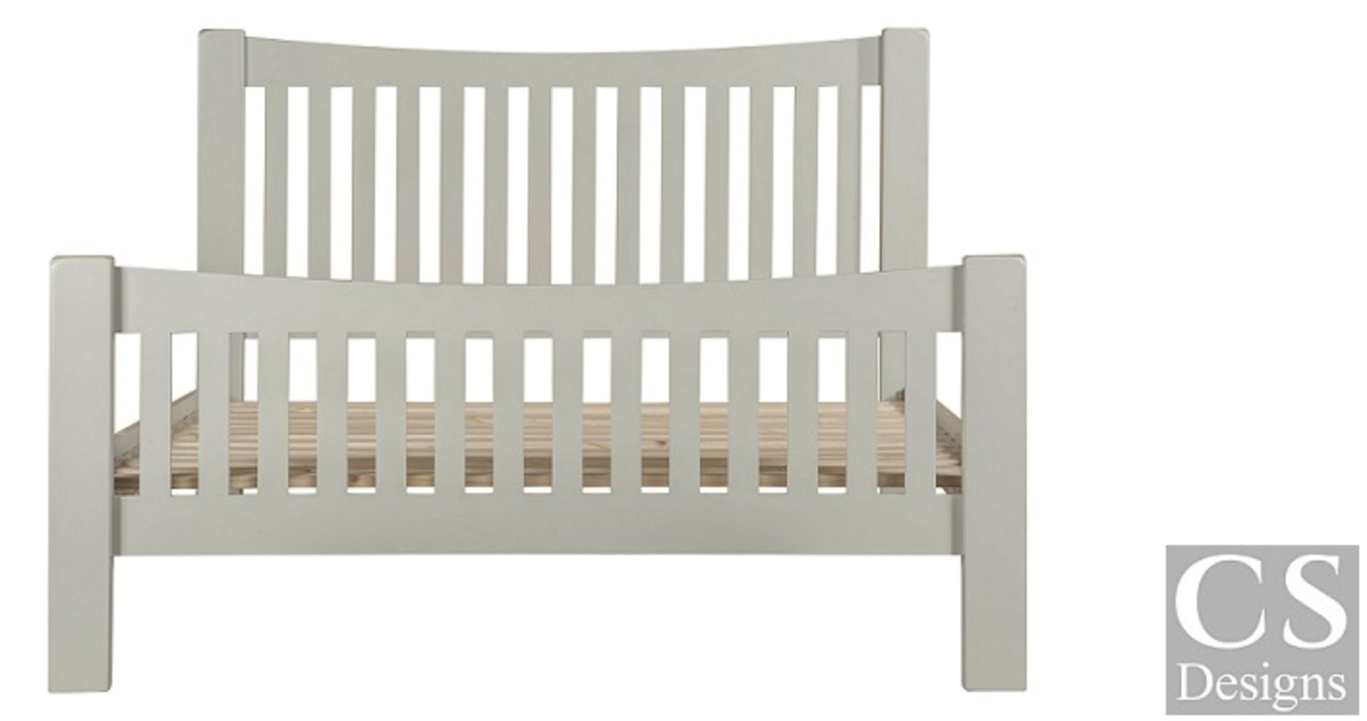 + VAT Brand New CS Designs "Daylesford" King Size Bed Frame With Natural Oak Tops And Solid - Image 2 of 3