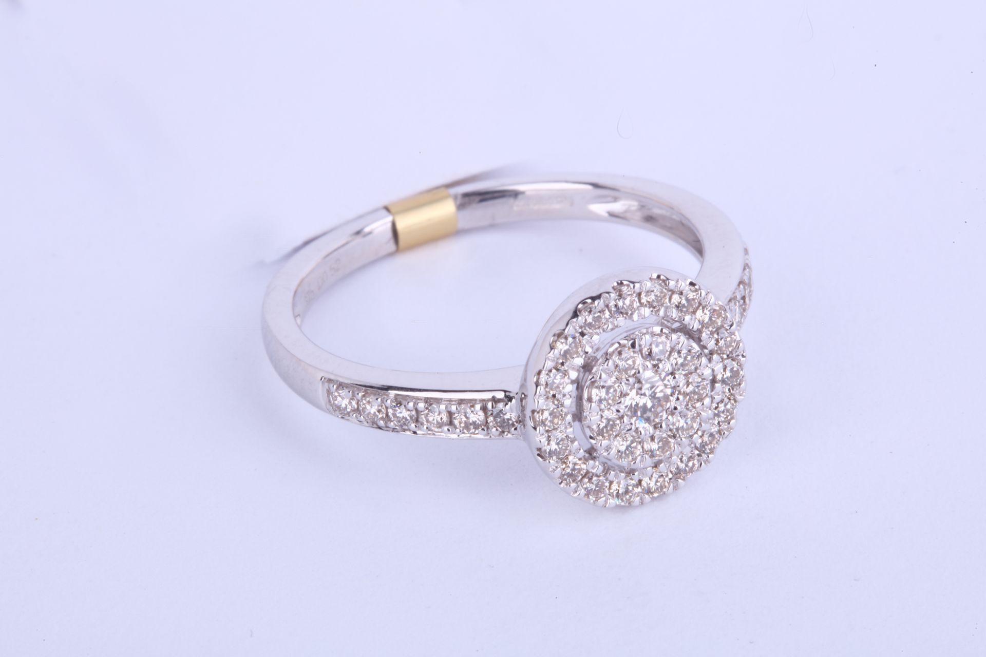 + VAT Ladies 9ct White Gold 0.50ct Diamond Encrusted Ring With Two Layers Of Diamonds and Diamonds