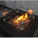 + VAT Brand New Chelsea Garden Company Special Edition Square Gas Fire Pit With Glass Surround