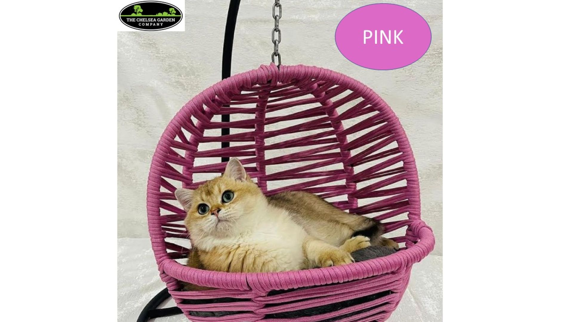 + VAT Brand New Chelsea Garden Company Cat Egg Chair - Pink - Item Available Approx 28 Days After