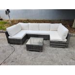 + VAT Brand New Chelsea Garden Company U Shaped Light Grey Rattan Garden Sofa Set With Tempered
