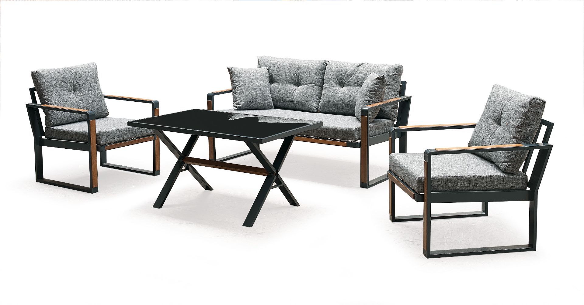+ Vat Brand New SRP £1049.99 The Chelsea Garden Co "Marbella" Range Aluminium 4 Seat Coffee Table