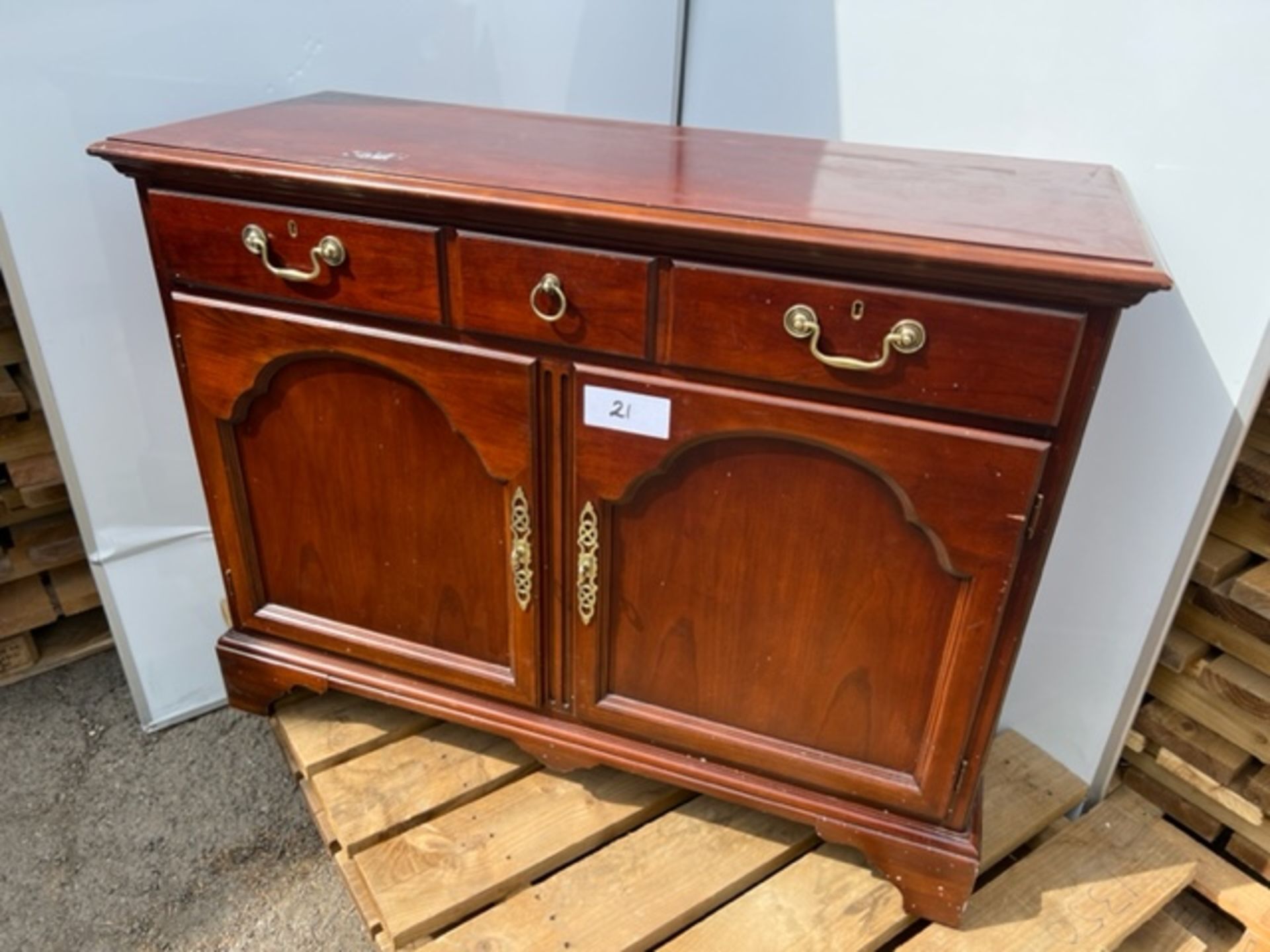 No VAT Cherrywood Three Drawer Two Door Sideboard