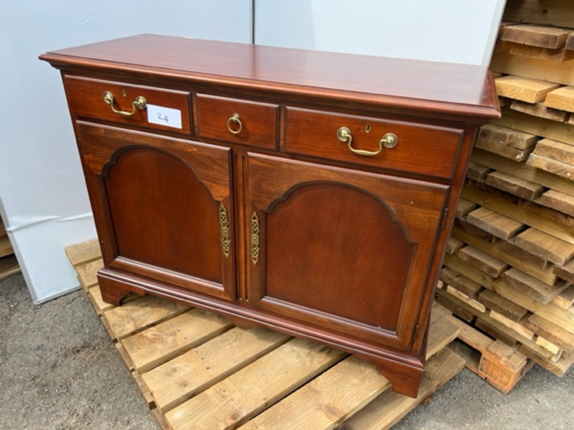 No VAT Cherrywood Three Drawer Two Door Sideboard