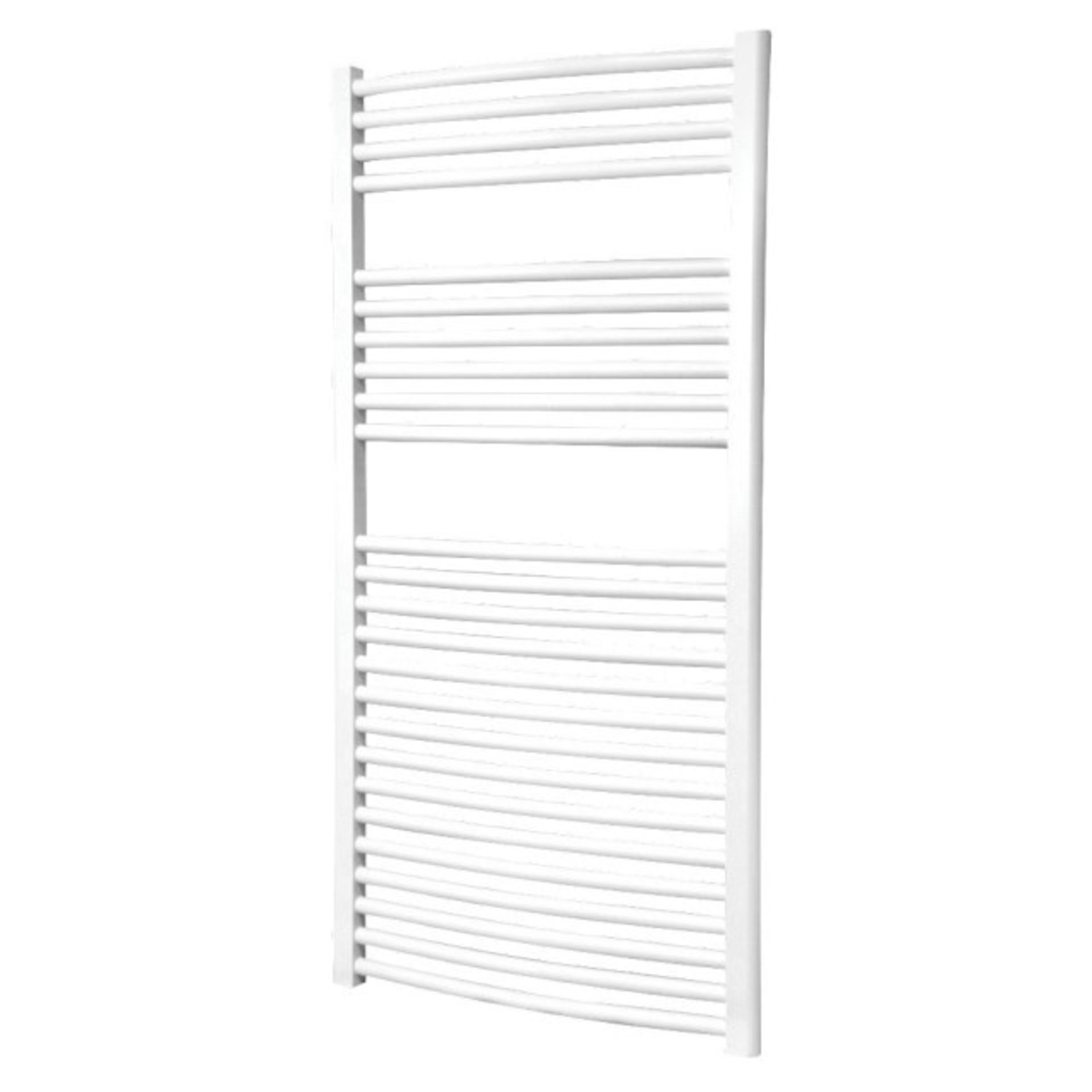 + VAT Flomasta Towel Radiator - Curved White - 1200 x 600mm