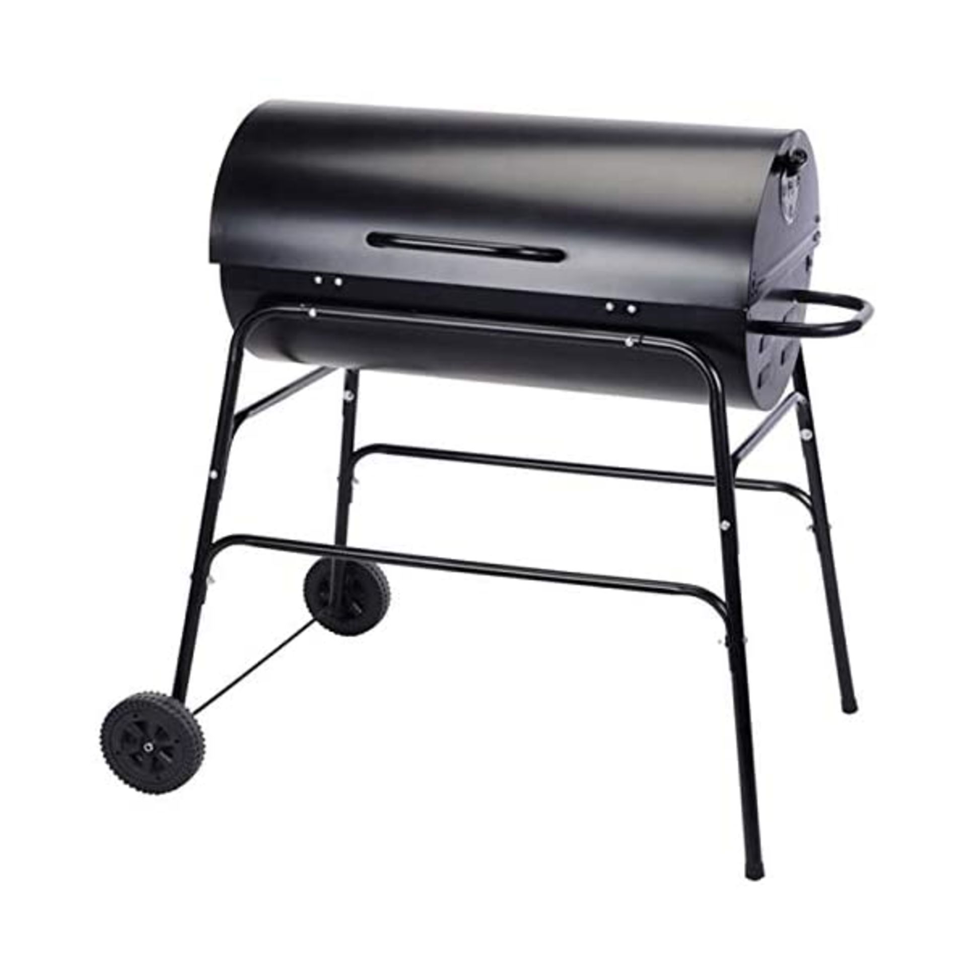 + VAT Brand New Texas Flame Master Oil Drum Charcoal Barbecue - Size H90 x W93 x D64.5cm - Made