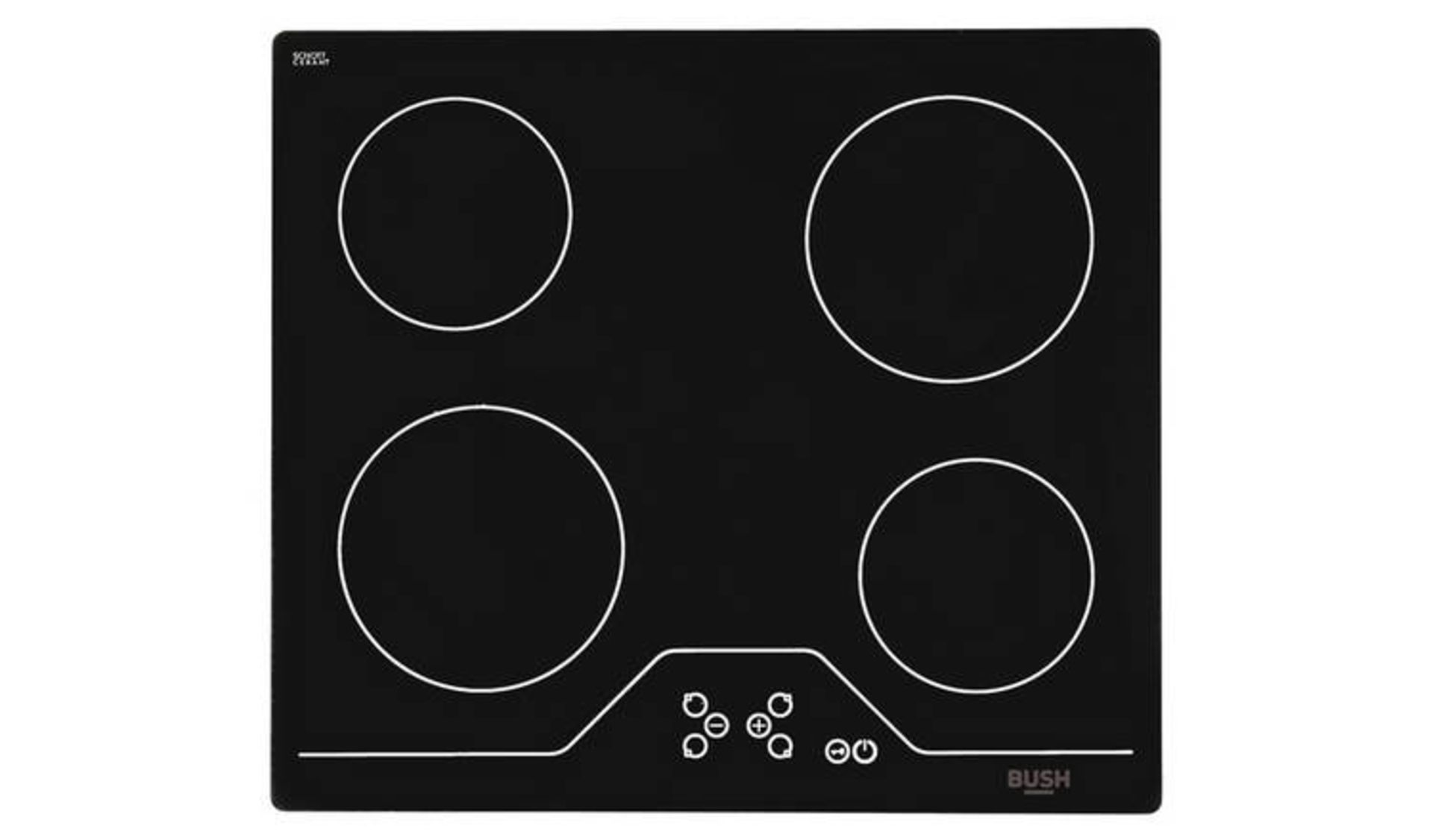 + VAT Grade A/B Bush A60CT Electric Ceramic Hob - Four Cooking ZOnes - Touch Controls - Features