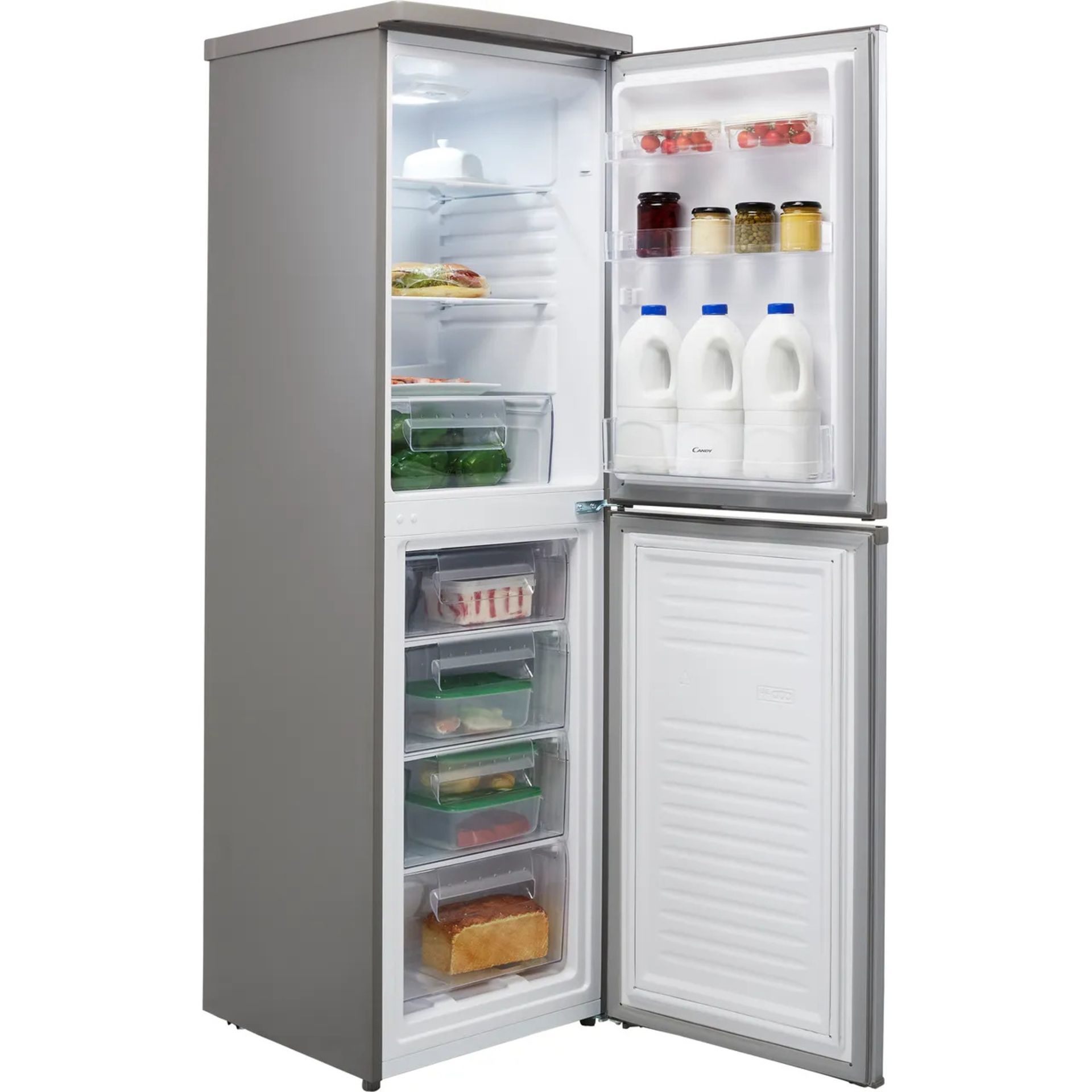 + VAT Grade B ISP £320 - Candy CHCS517FSK 50/50 Fridge Freezer - Silver - 138 Litre Fridge Capacity