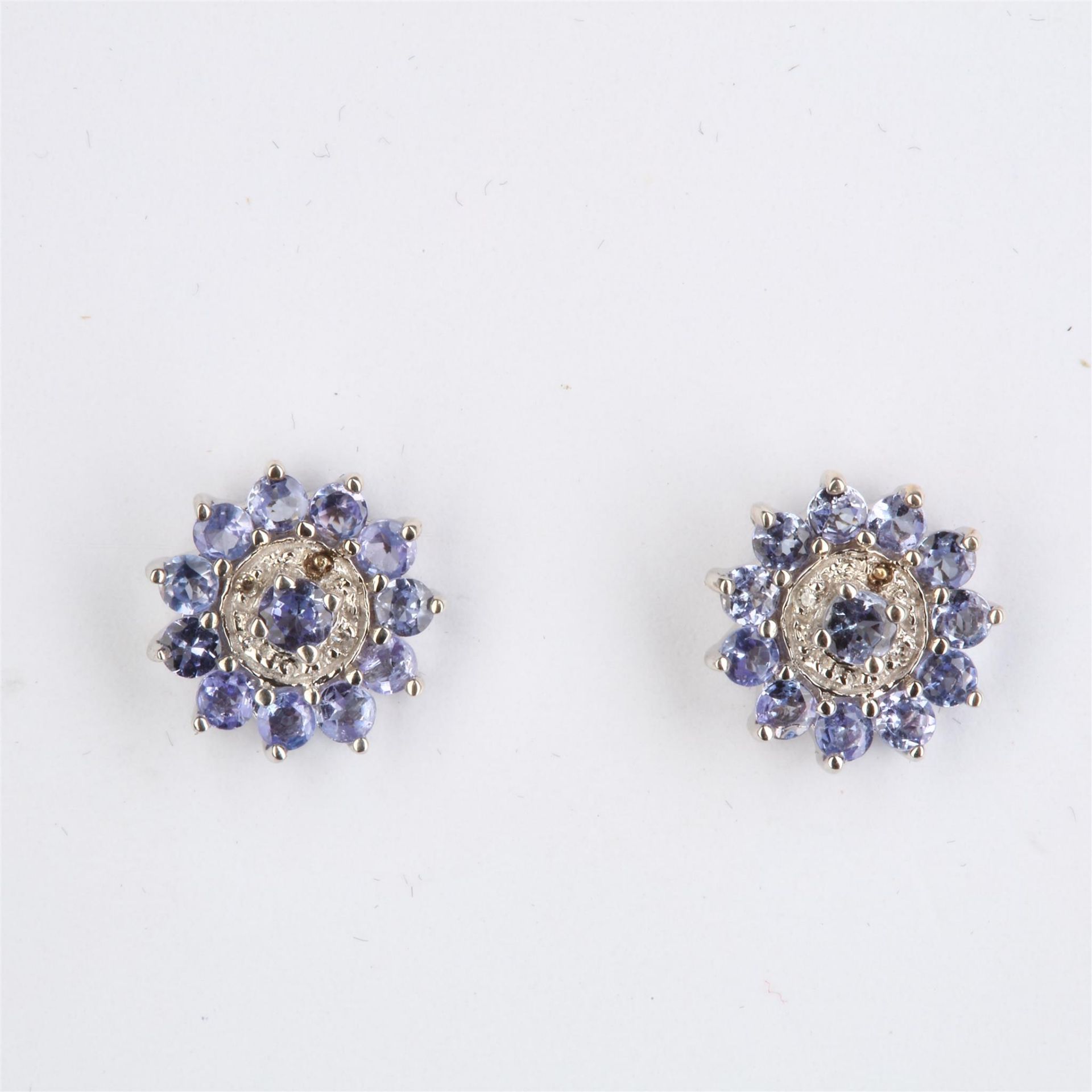 + VAT Brand New Pair Purple Topaz Flower Earrings