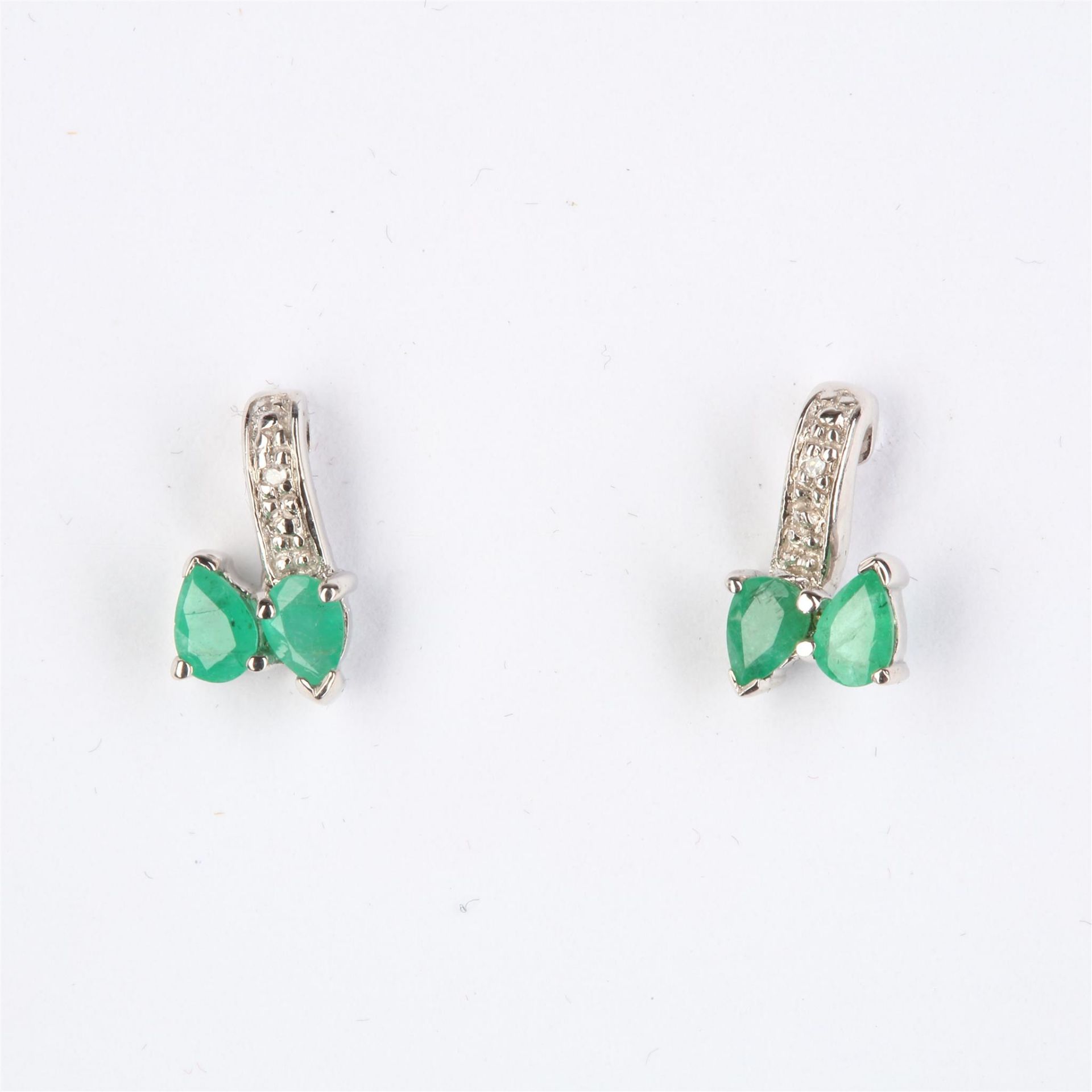 + VAT Brand New Emerald & Diamond Drop Earrings