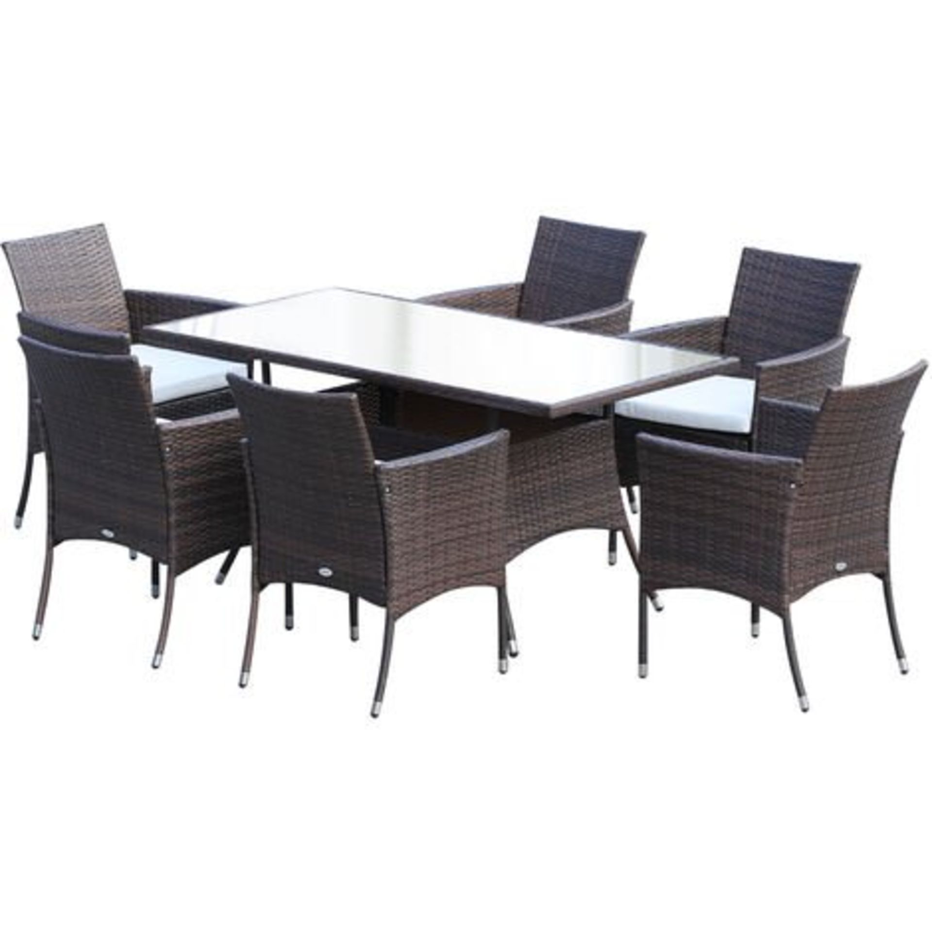 + VAT Brand New Chelsea Garden Company Light Brown Rattan Outdoor Dining Set - Seats 6 - Tempered