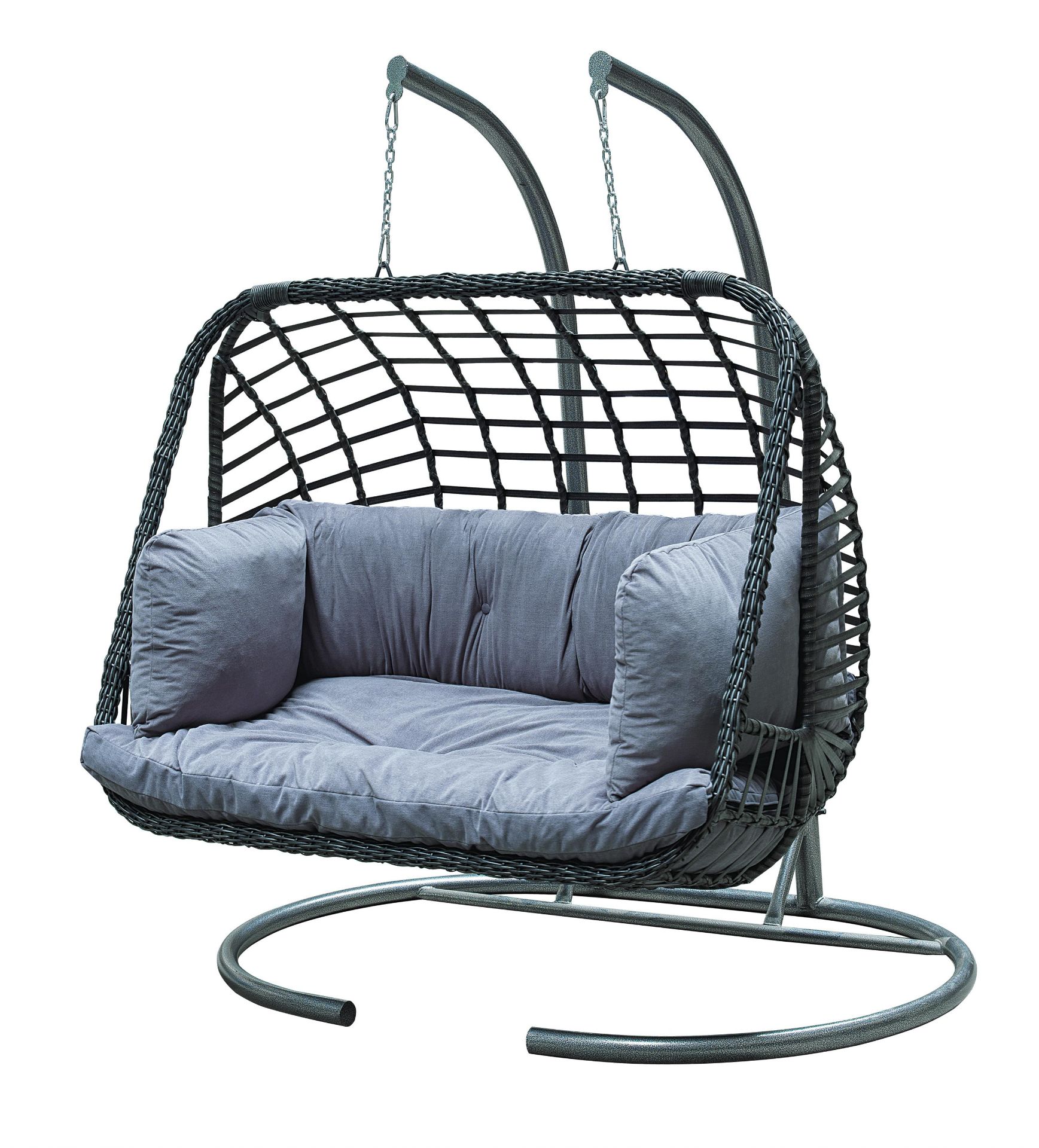 + VAT Brand New SRP £499.99 The Chelsea Garden Co "St Tropez" Luxury Rattan Grey Large Double Swing