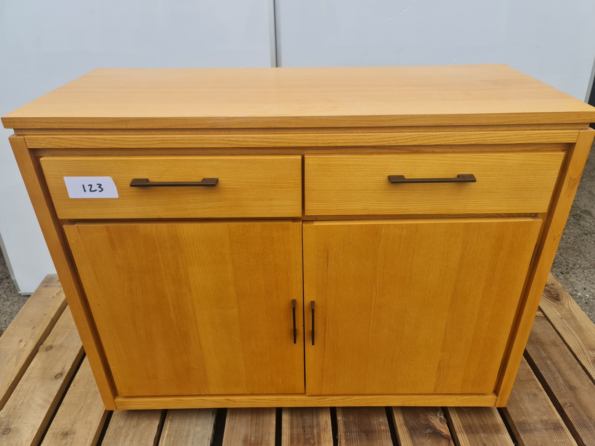 No VAT Lightwood Two Door Two Drawer Side Cabinet - Image 2 of 2