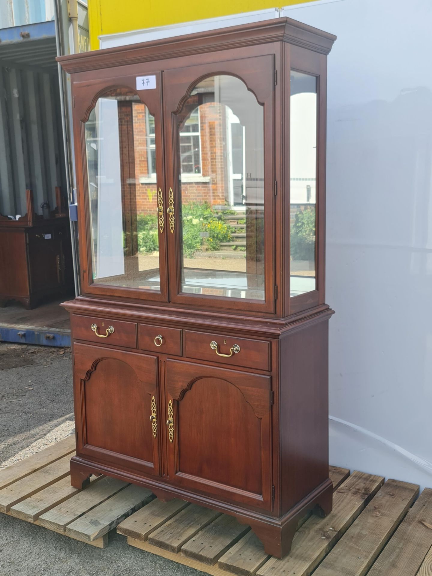 No VAT Large Cherrywood Display Cabinet With Glass Shelves