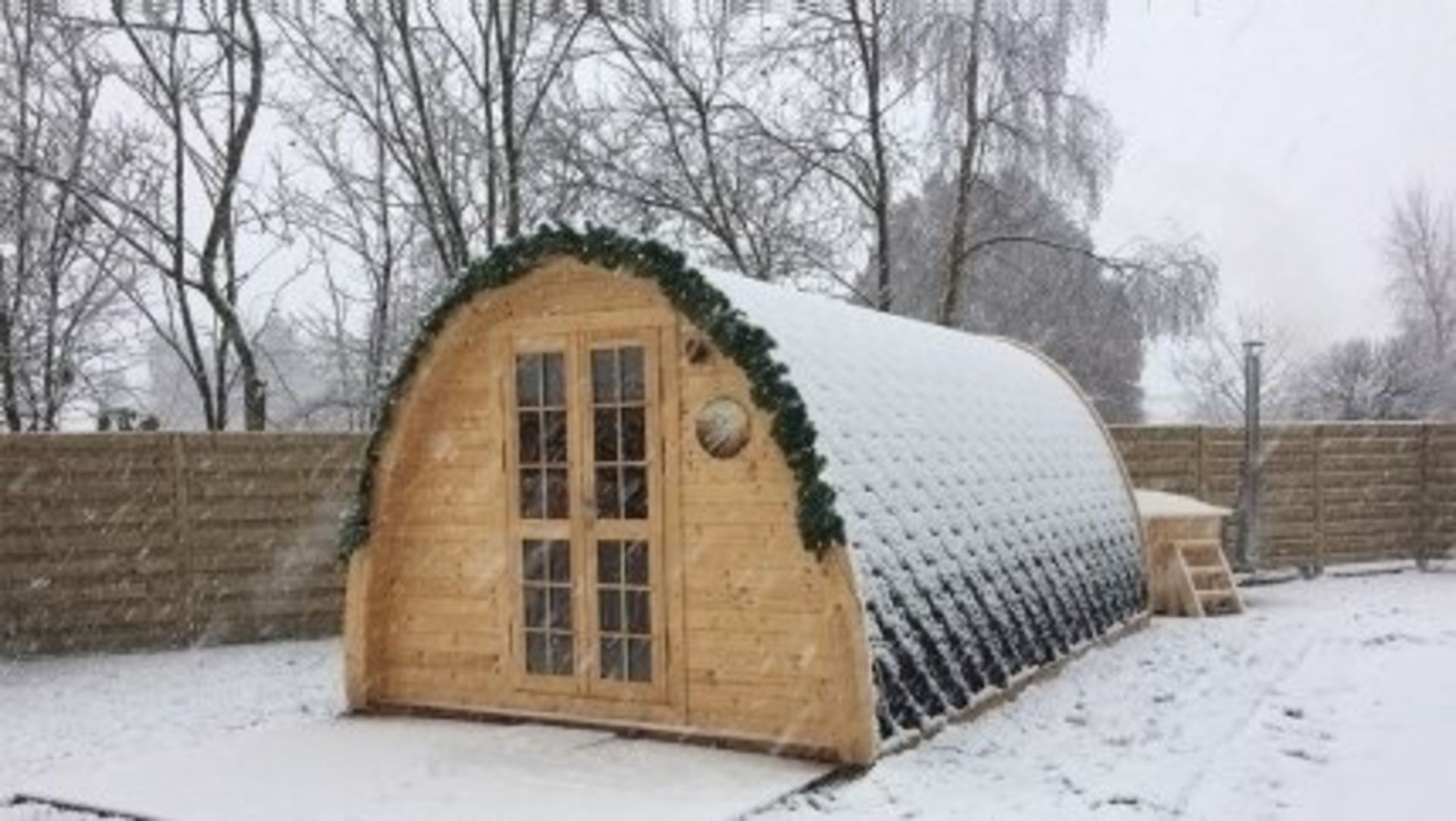 + VAT Brand New 2.4 x 5.9m Camping Pod - Pod Made From Spruce - Roof Covered With Bitumen