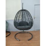 + VAT Brand New Chelsea Garden Company Adult Macrame Swing Hanging Chair - Dark Grey - Item Is