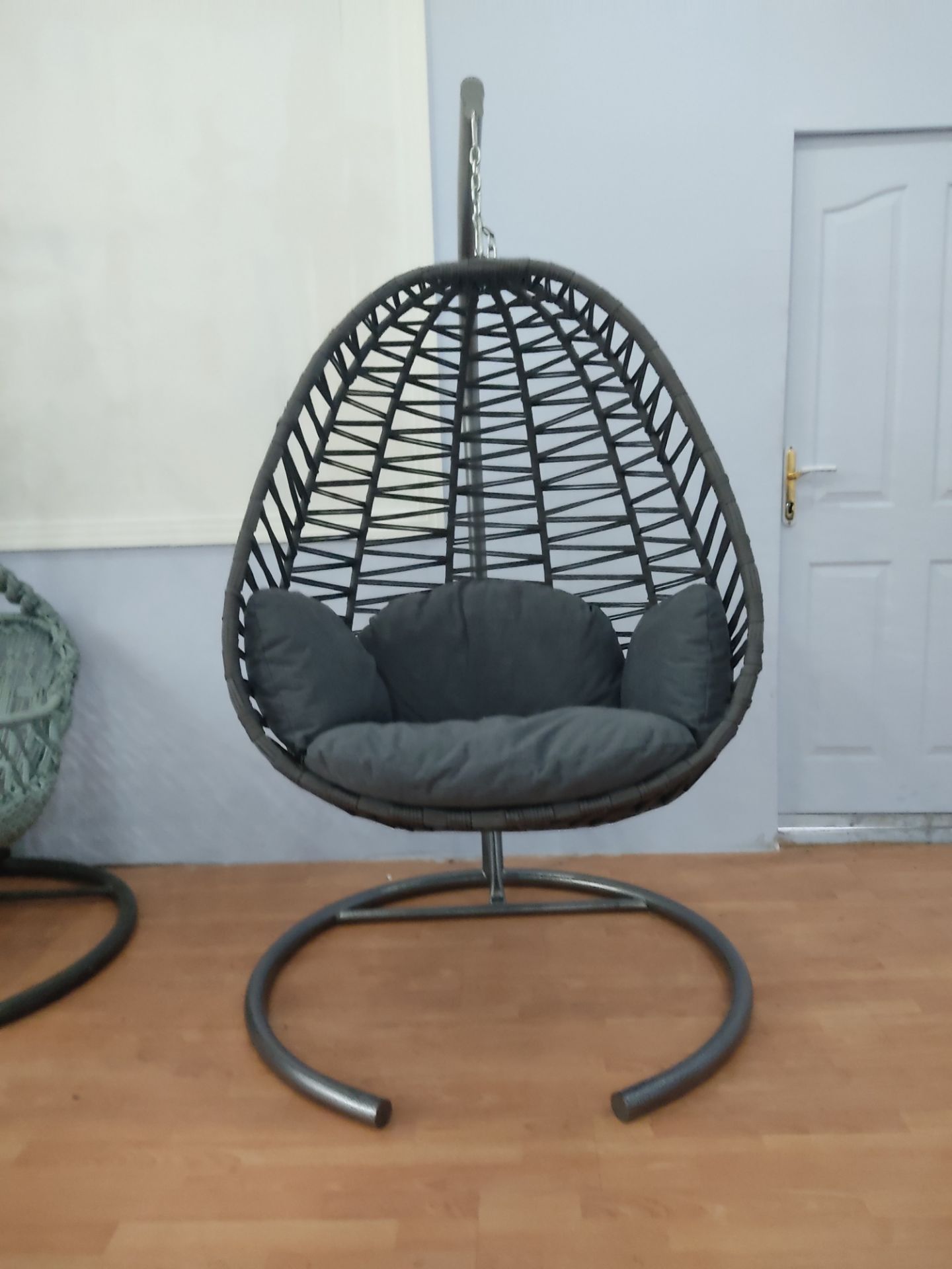 + VAT Brand New Chelsea Garden Company Adult Macrame Swing Hanging Chair - Dark Grey - Item Is
