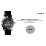 + VAT Brand New Links of London Oxford Automatic Gents Watch - Black Leather Strap - Date