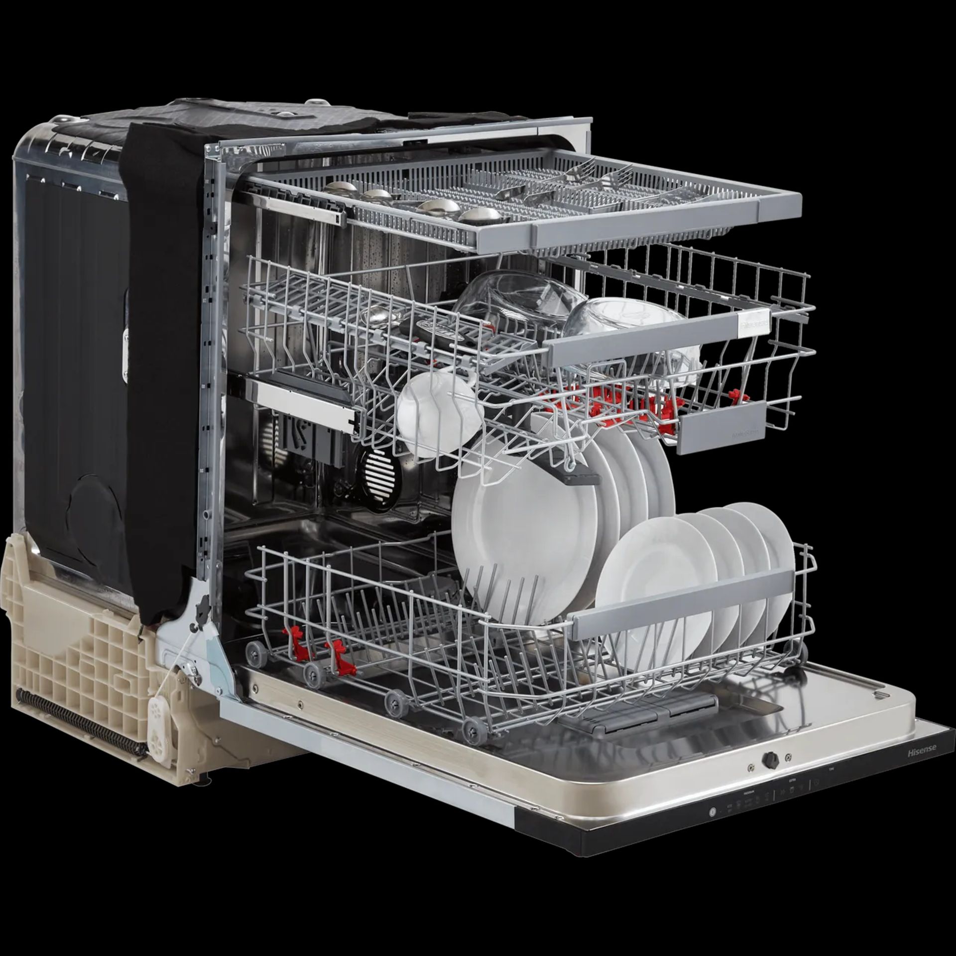 + VAT Grade B ISP £499 - Hisense HV672C60UK Full Size Fully Intergrated Dishwasher - 16 Place