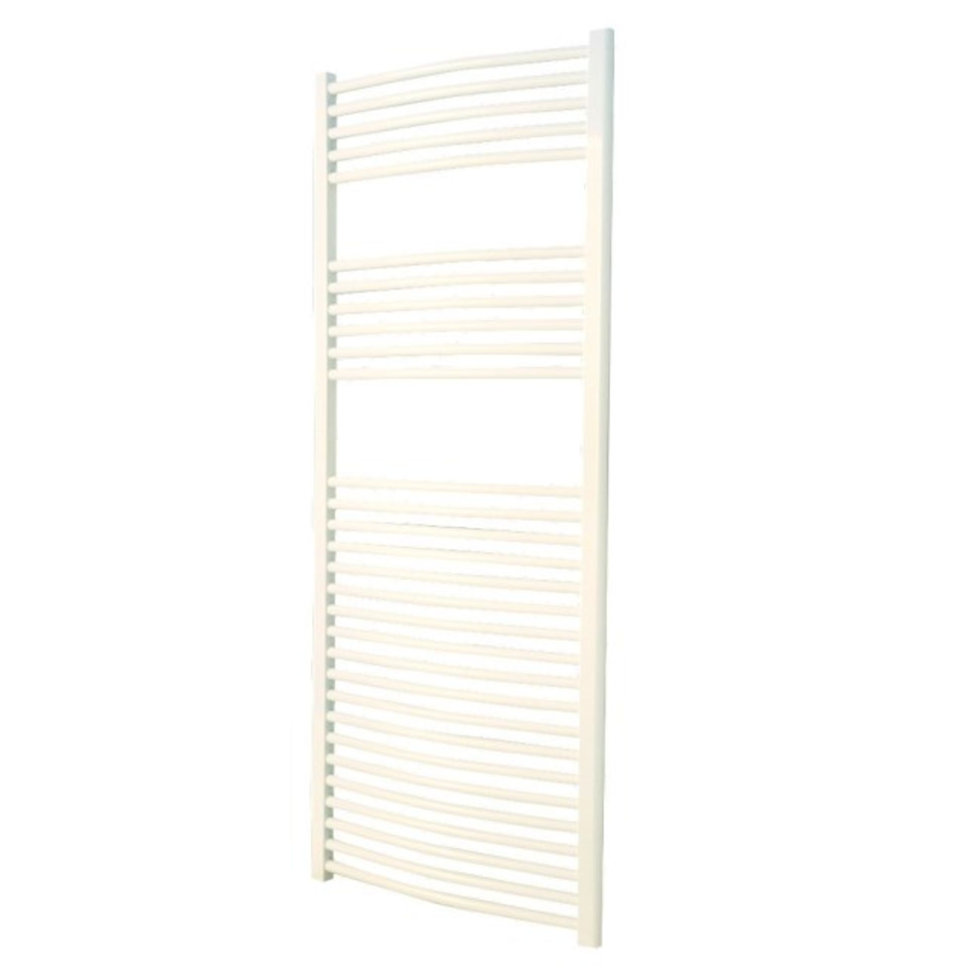 + VAT Flomasta White Curved Towel Radiator H1300 x W600mm RRP £69.99