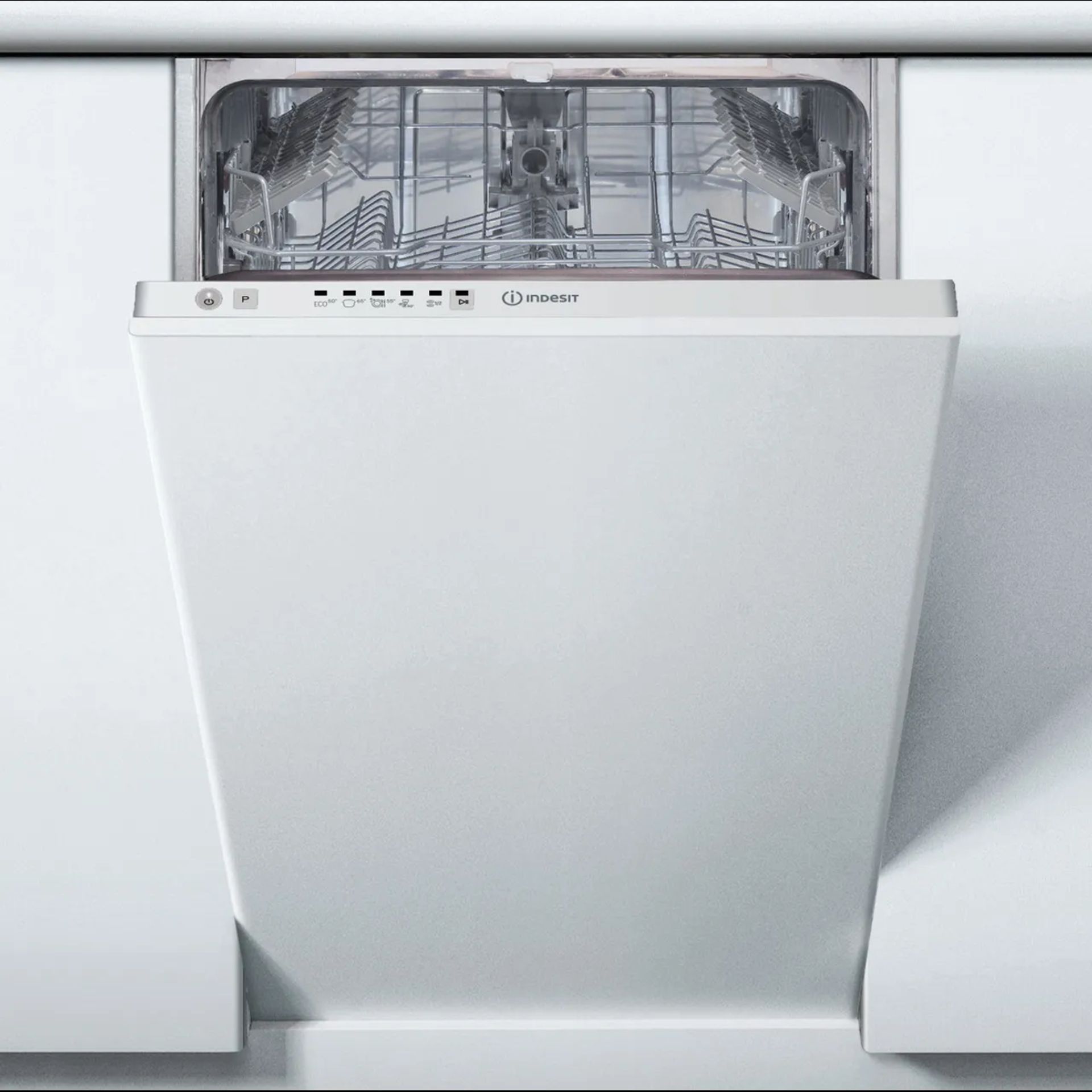 + VAT Grade B ISP £289 - Indesit DSIE2B10UKN Fully Intergrated Slimline Dishwasher - 10 Place