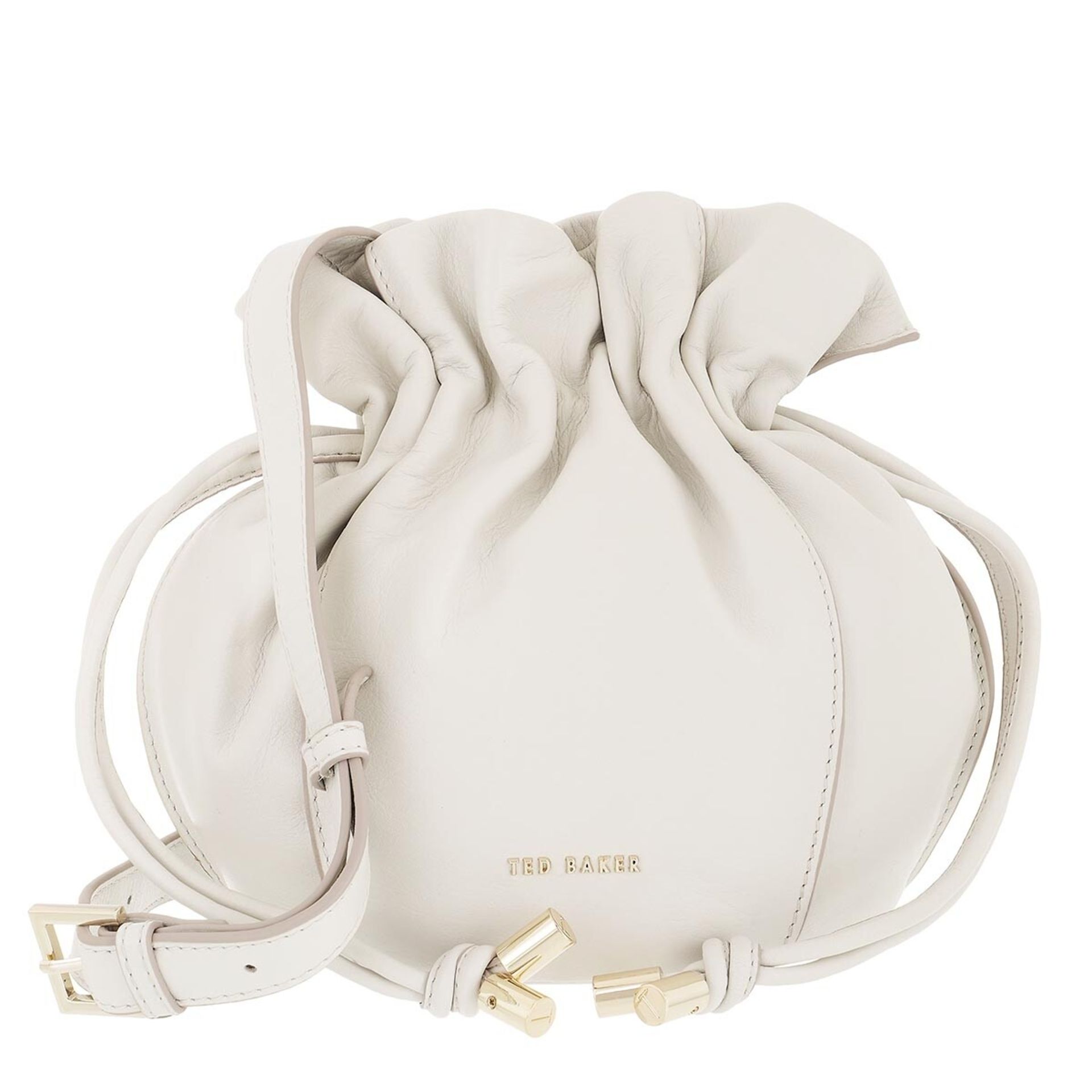 + VAT Brand New Ladies Nude Leather Ted Baker Myloo Slouchy Drawstring Bucket Bag ISP £140 (Ted