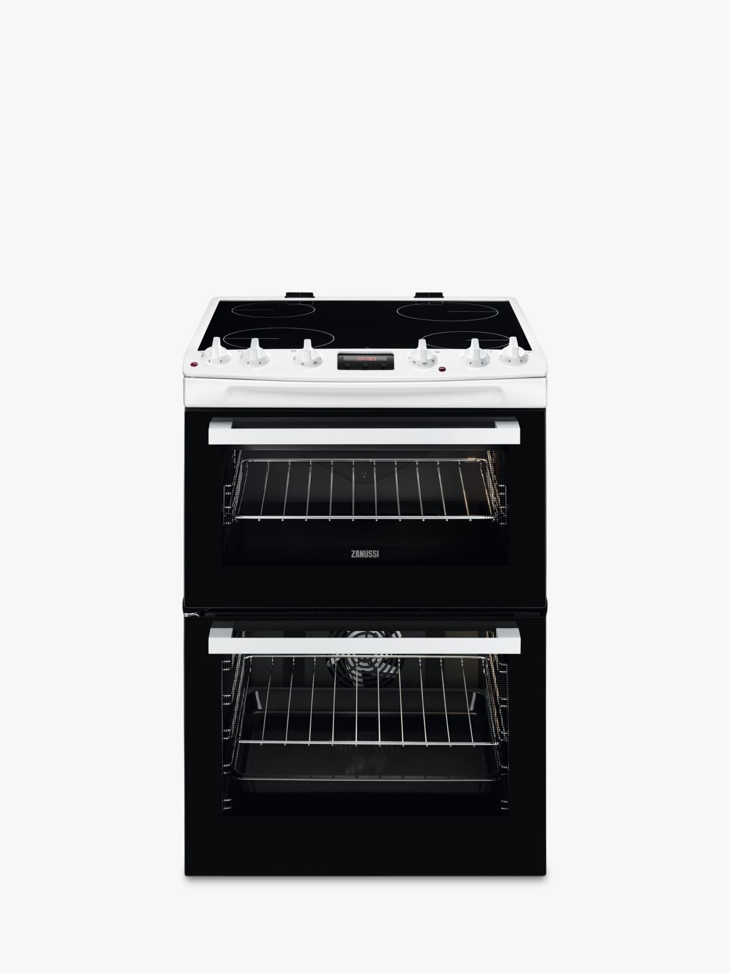 + VAT Grade B ISP £599 - Zanussi ZCV6625OWA 60cm Electric Cooker - Two Electric Ovens - 4 Zone