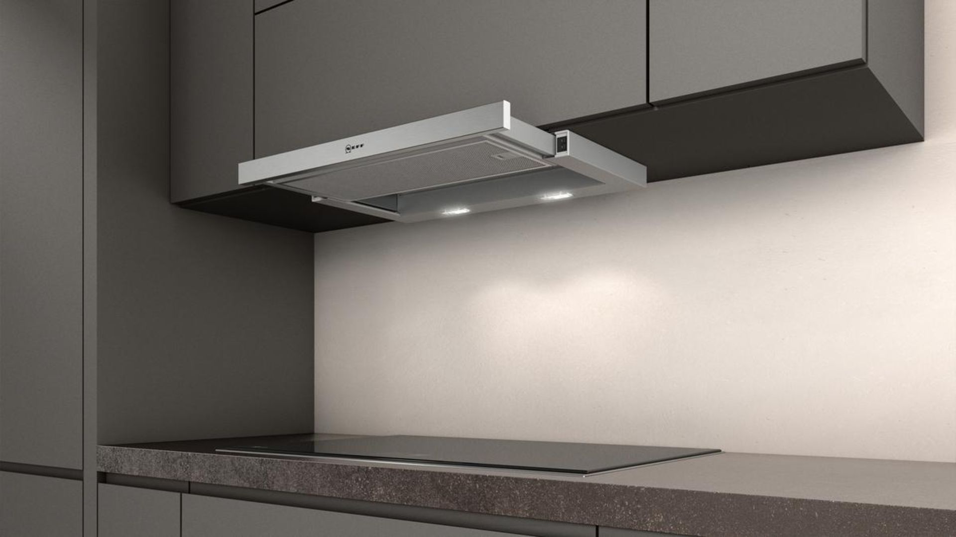 + VAT Grade B ISP £269 - Neff N30 D46BR22N1B 60cm Telescopic Cooker Hood - 3 Speeds - Washable