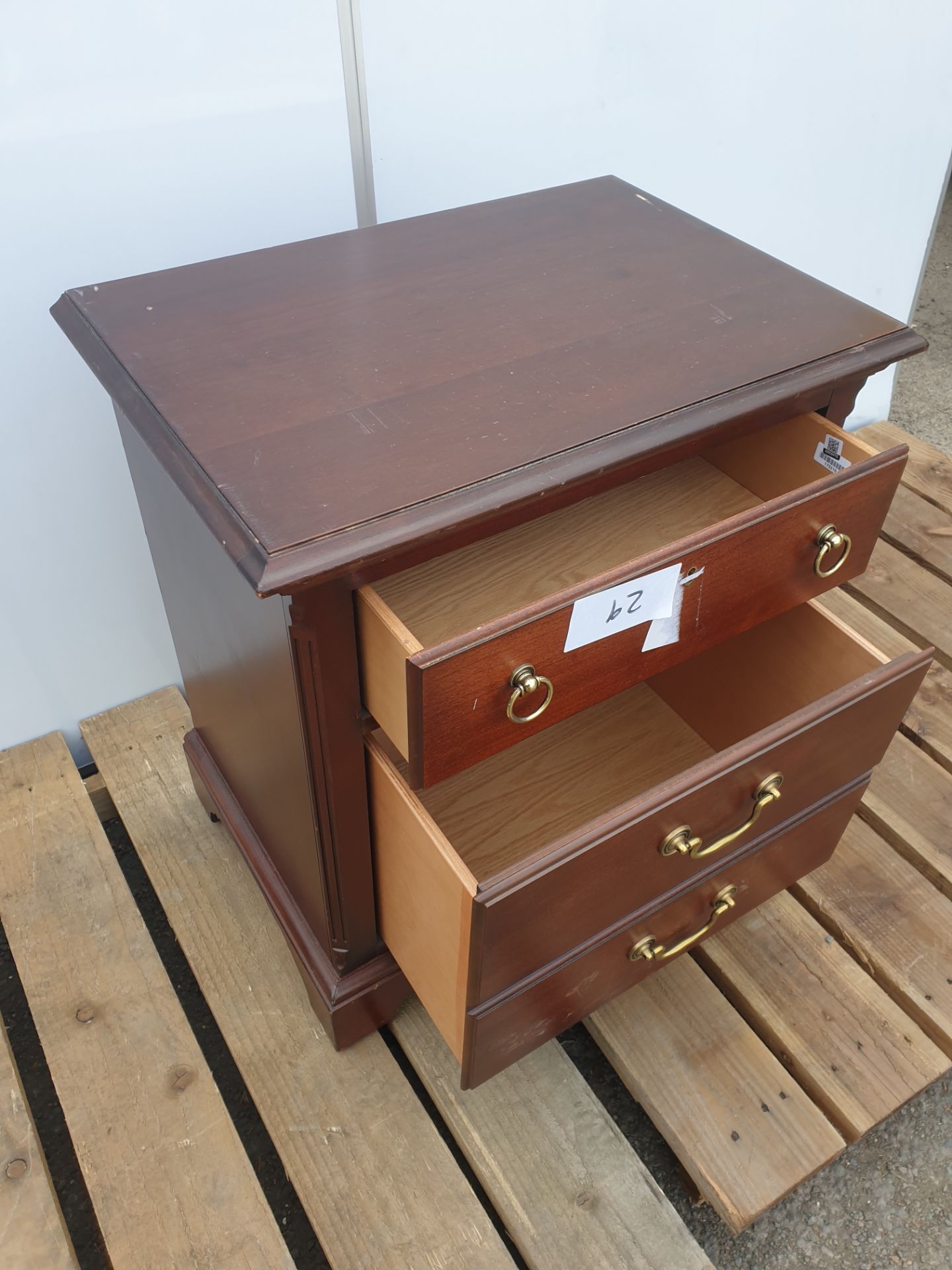 No VAT Cherrywood Two Drawer Cabinet - Image 2 of 3