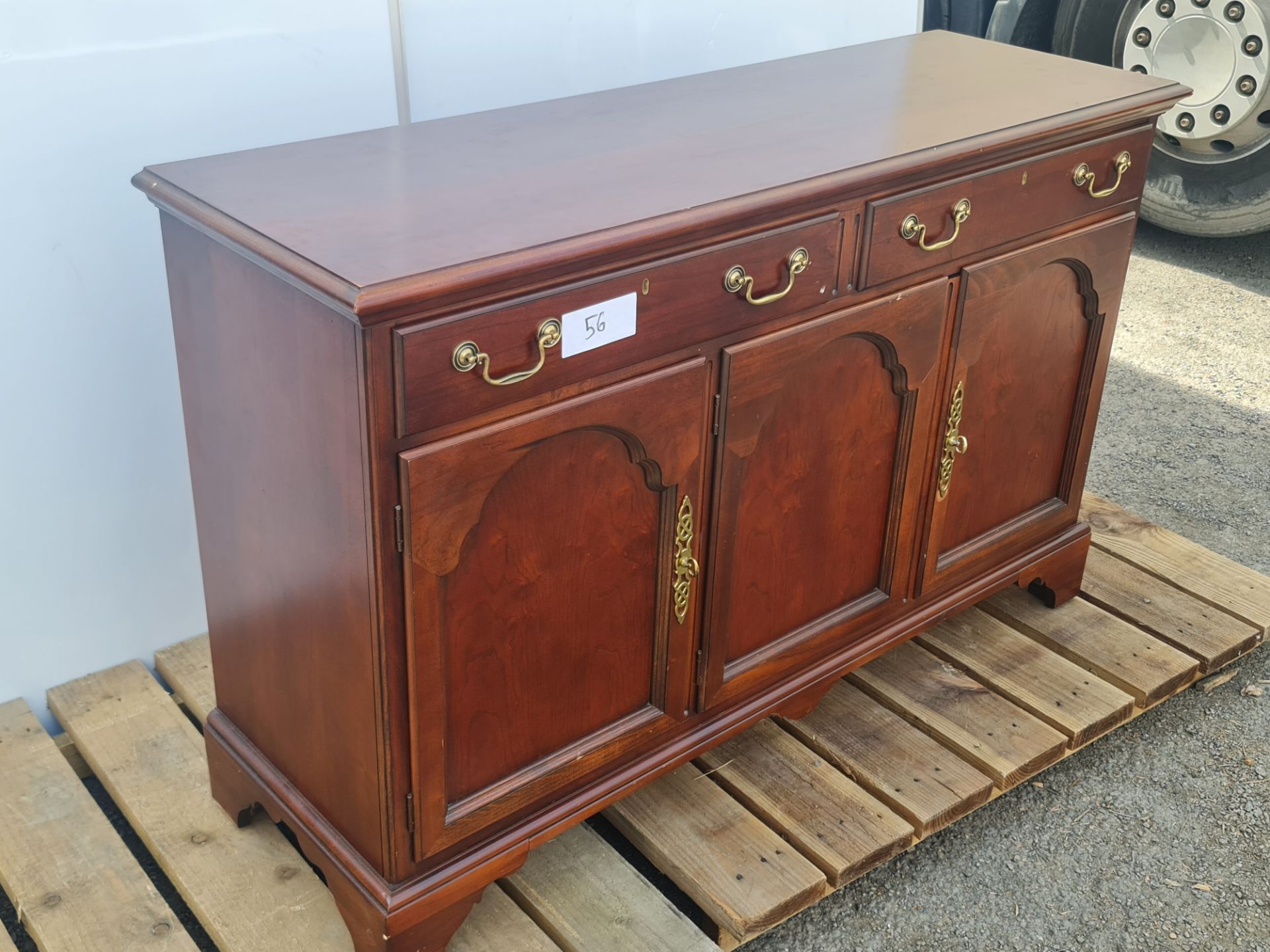 No VAT Cherrywood Two Drawer Three Door Cabinet - Image 2 of 2