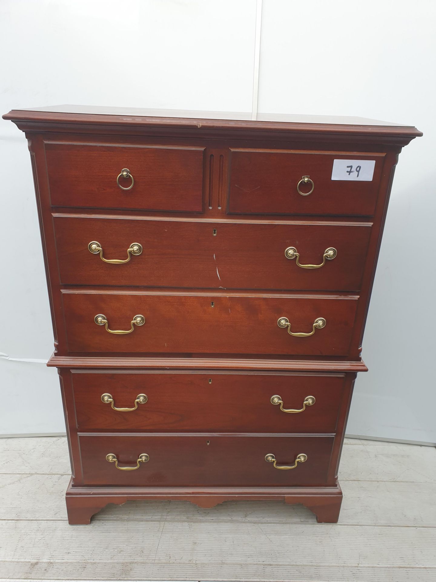 No VAT Cherrywood Six Drawer Tall Cabinet