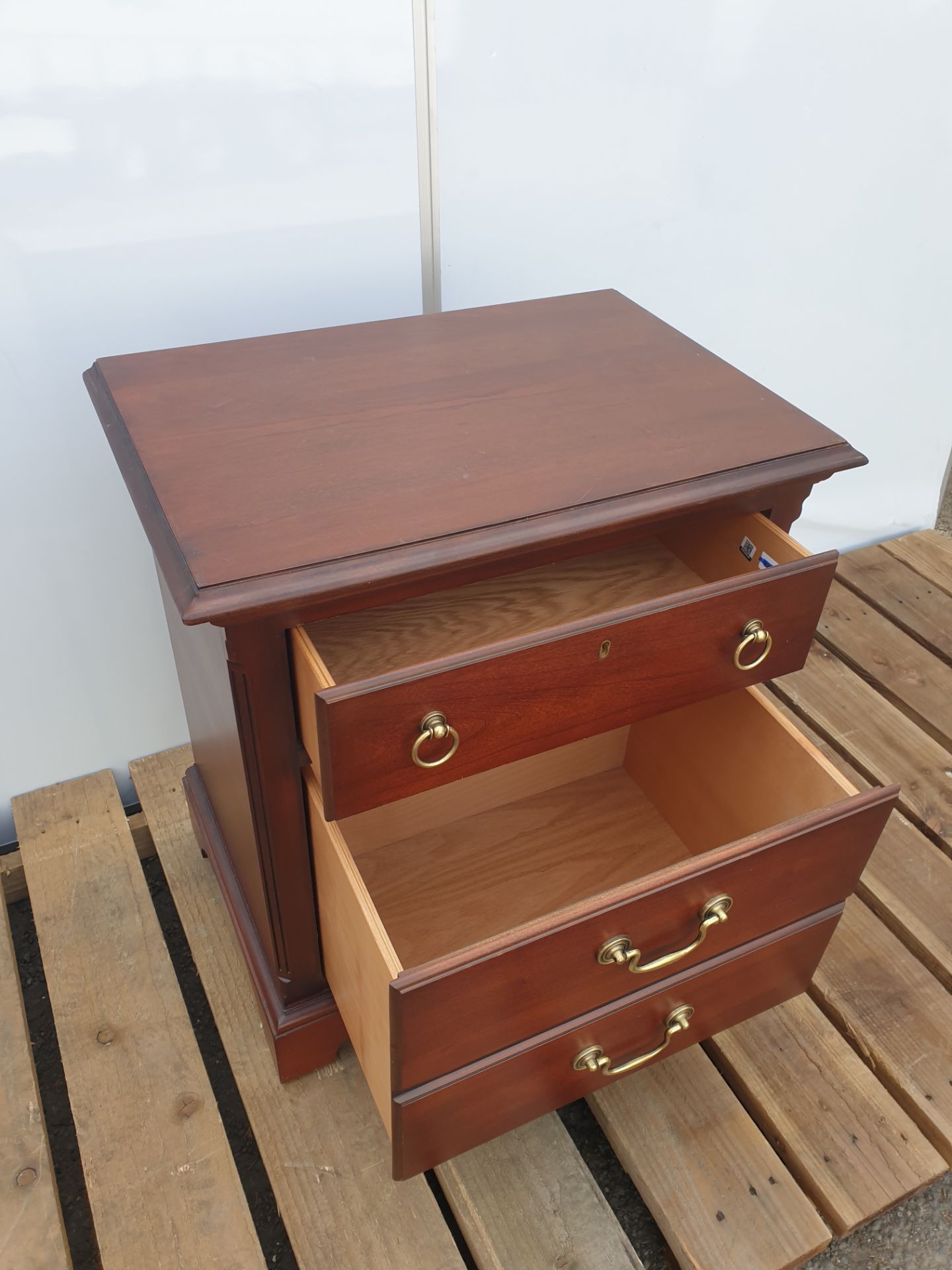 No VAT Cherrywood Two Drawer Cabinet - Image 2 of 2