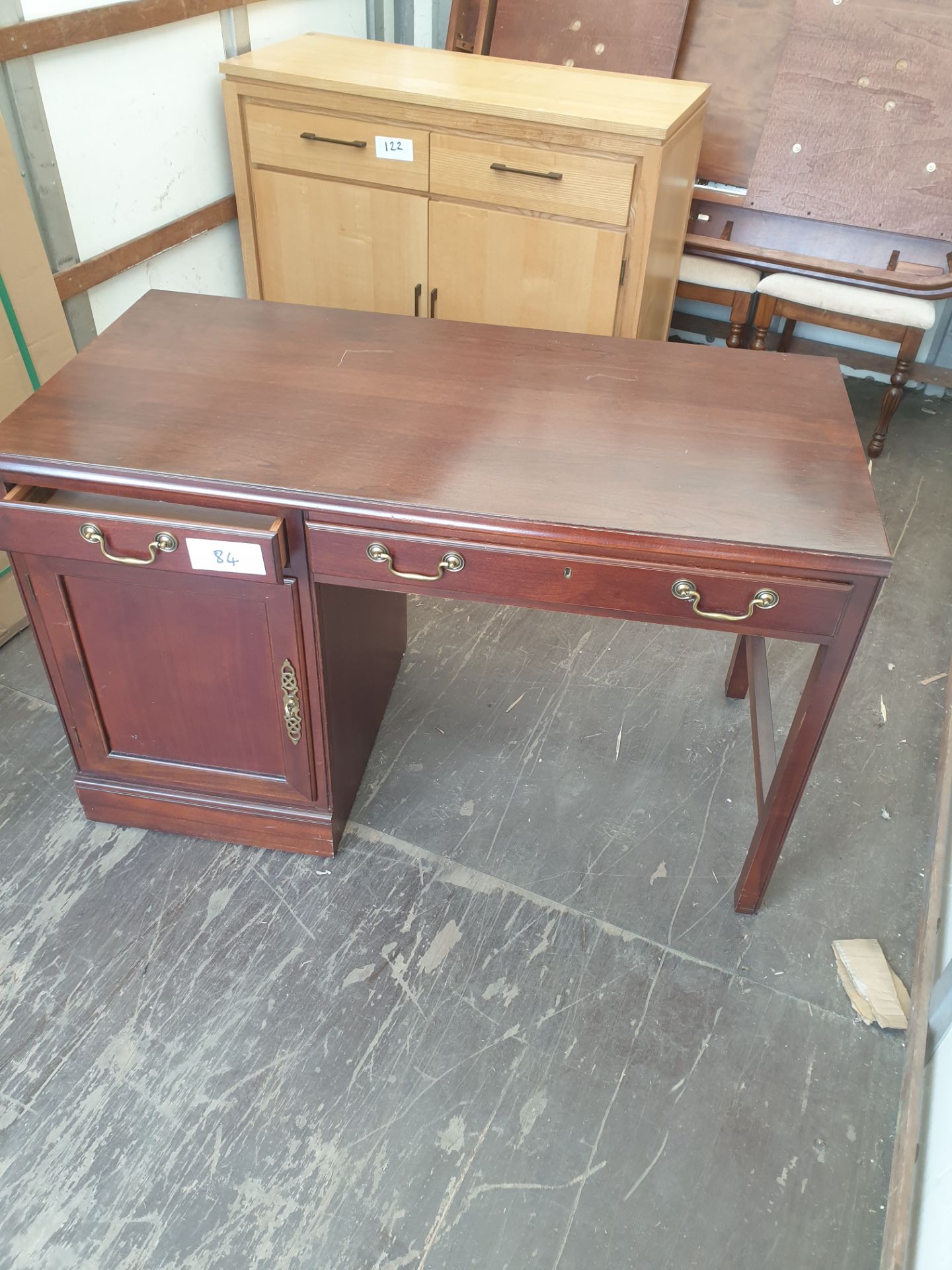 No VAT Cherrywood Two Drawer One Drawer Desk