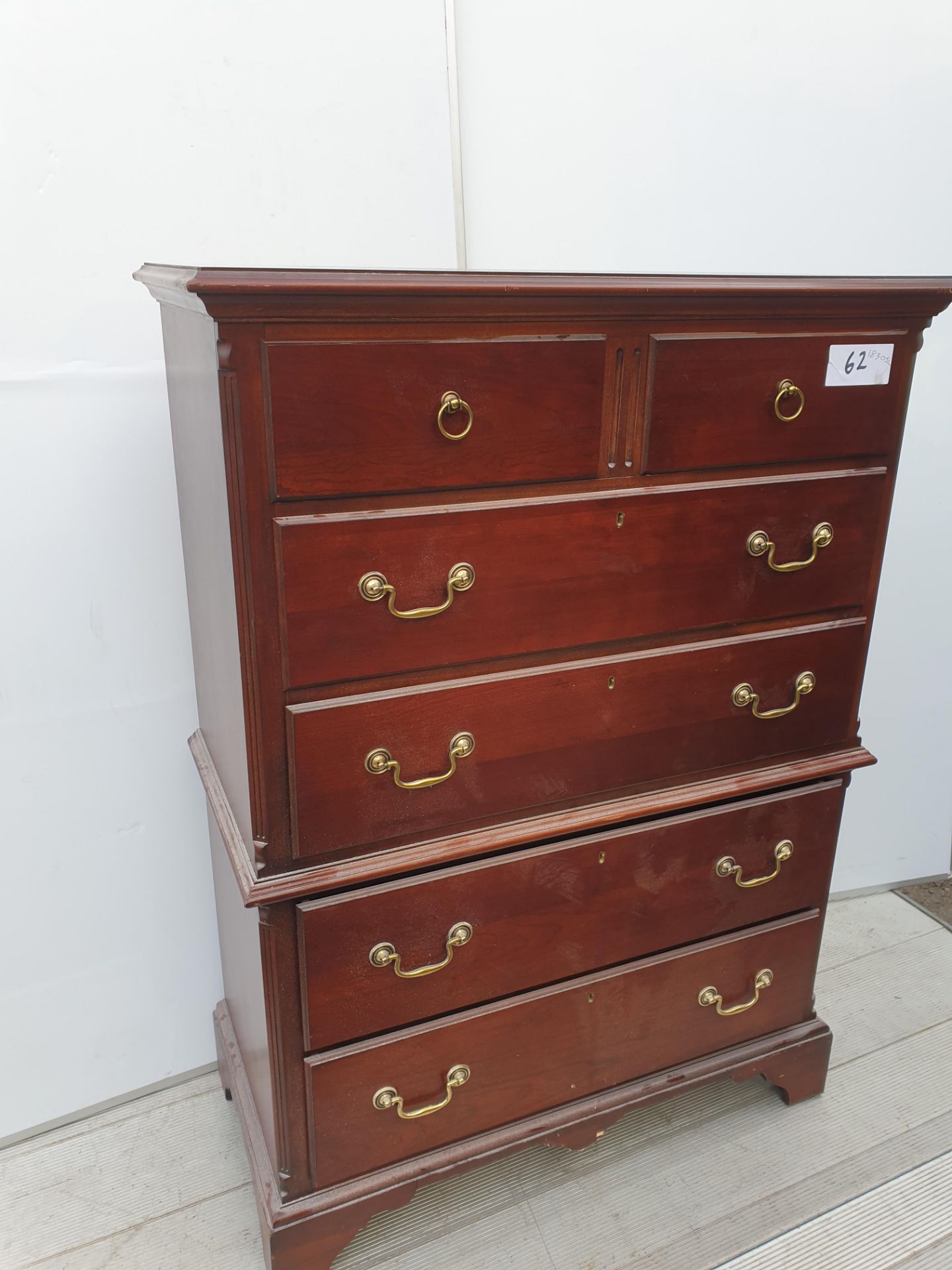 No VAT Cherrywood Two Over Four Chest Of Drawers - Image 2 of 2