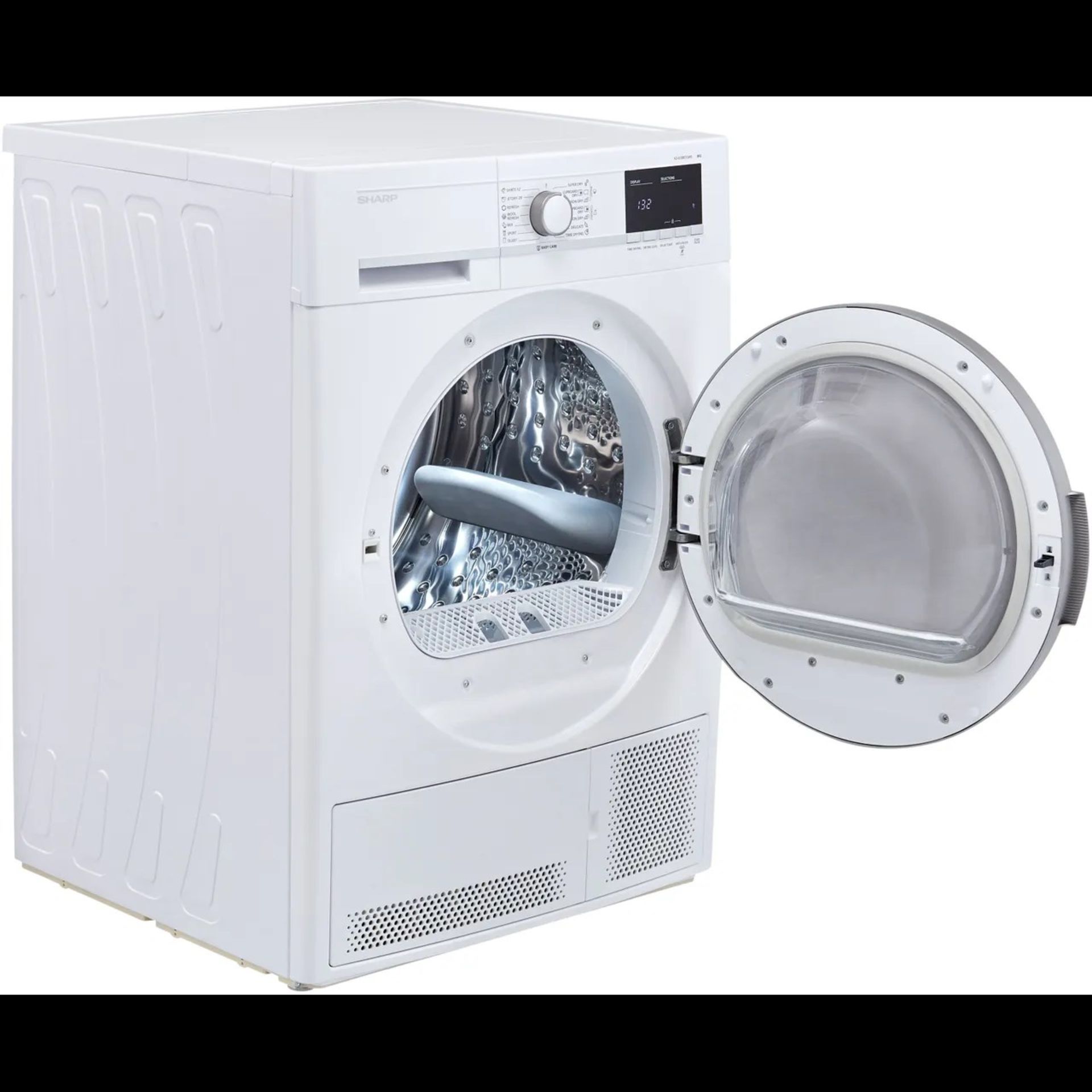 + VAT Grade B ISP £279 - Sharp KD-GCB8S7GW9-En 8Kg Condenser Tumble Dryer - Quick Dry - 15 Drying - Image 2 of 2