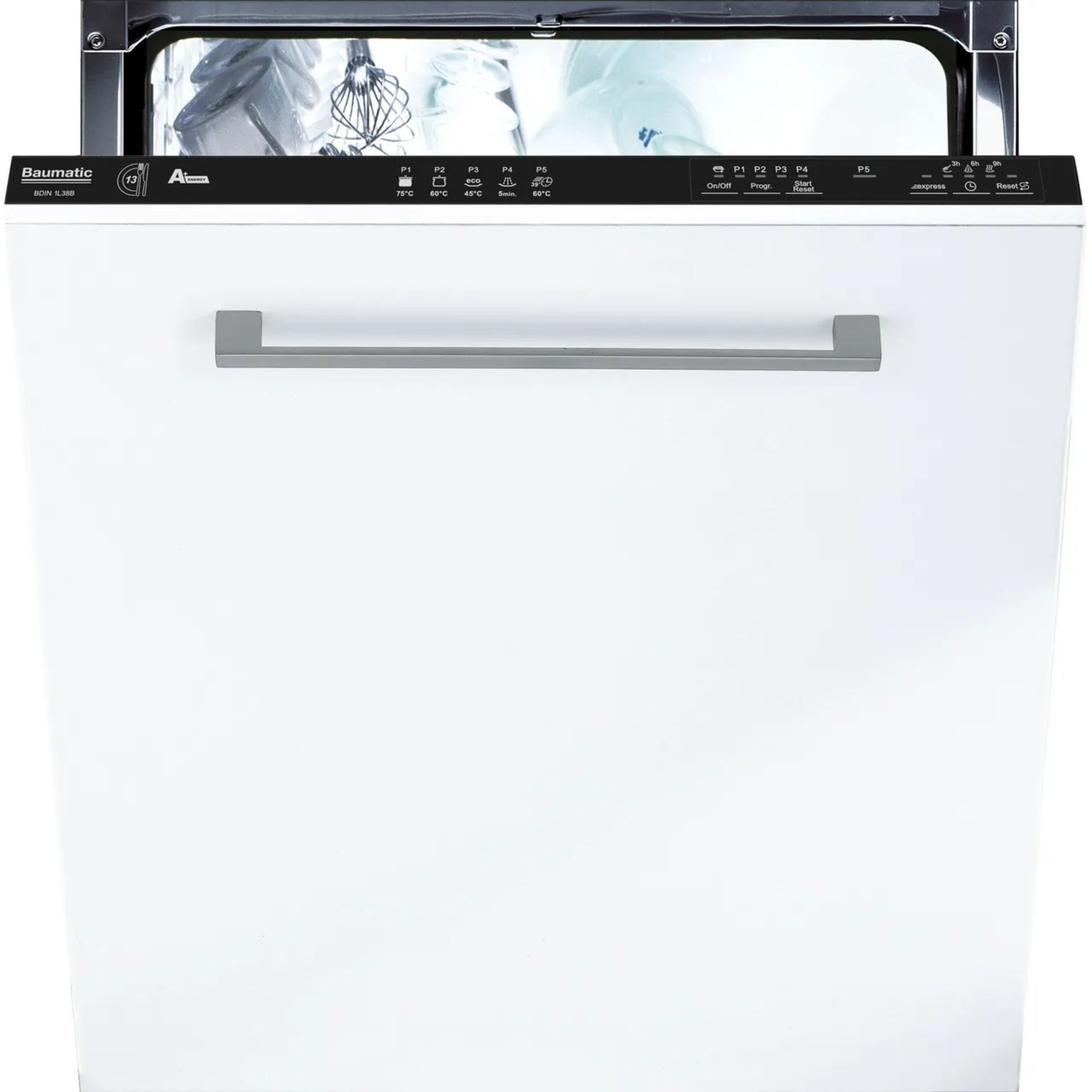 + VAT Grade B ISP £279 - Baumatic BDIN1L38B-80 Fully Intergrated Dishwasher - 13 Place Settings -