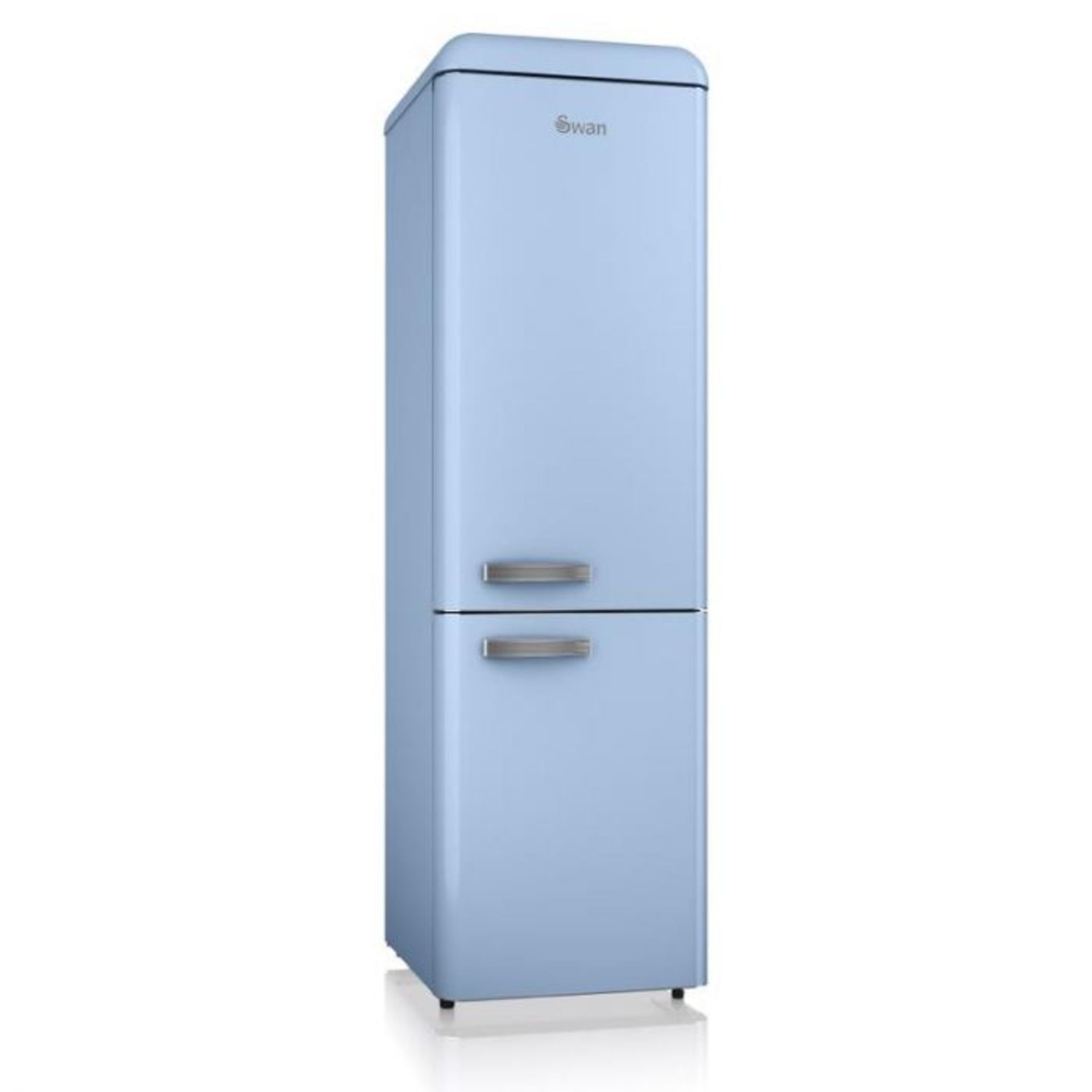 + VAT Grade B ISP £609 - Swan Retro Slimline SR11025BLN 70/30 Fridge Freezer - Fridge Capacity 178