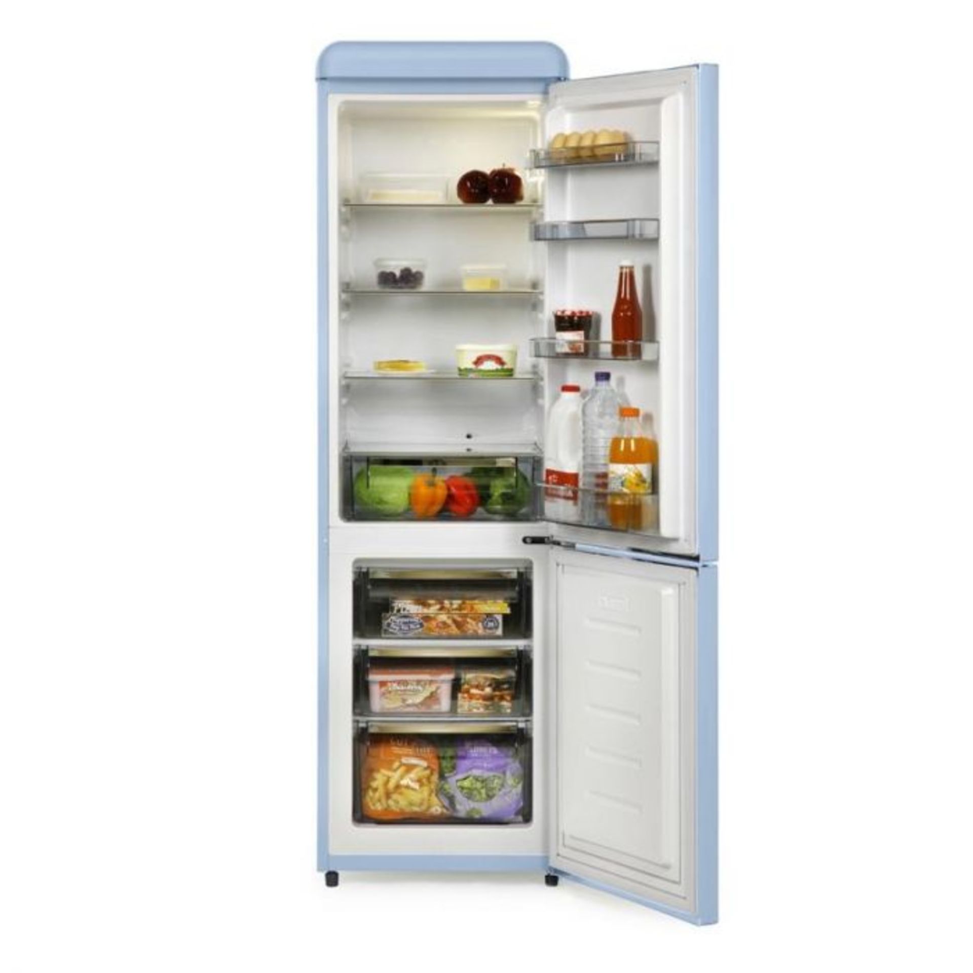 + VAT Grade B ISP £609 - Swan Retro Slimline SR11025BLN 70/30 Fridge Freezer - Fridge Capacity 178 - Image 2 of 2