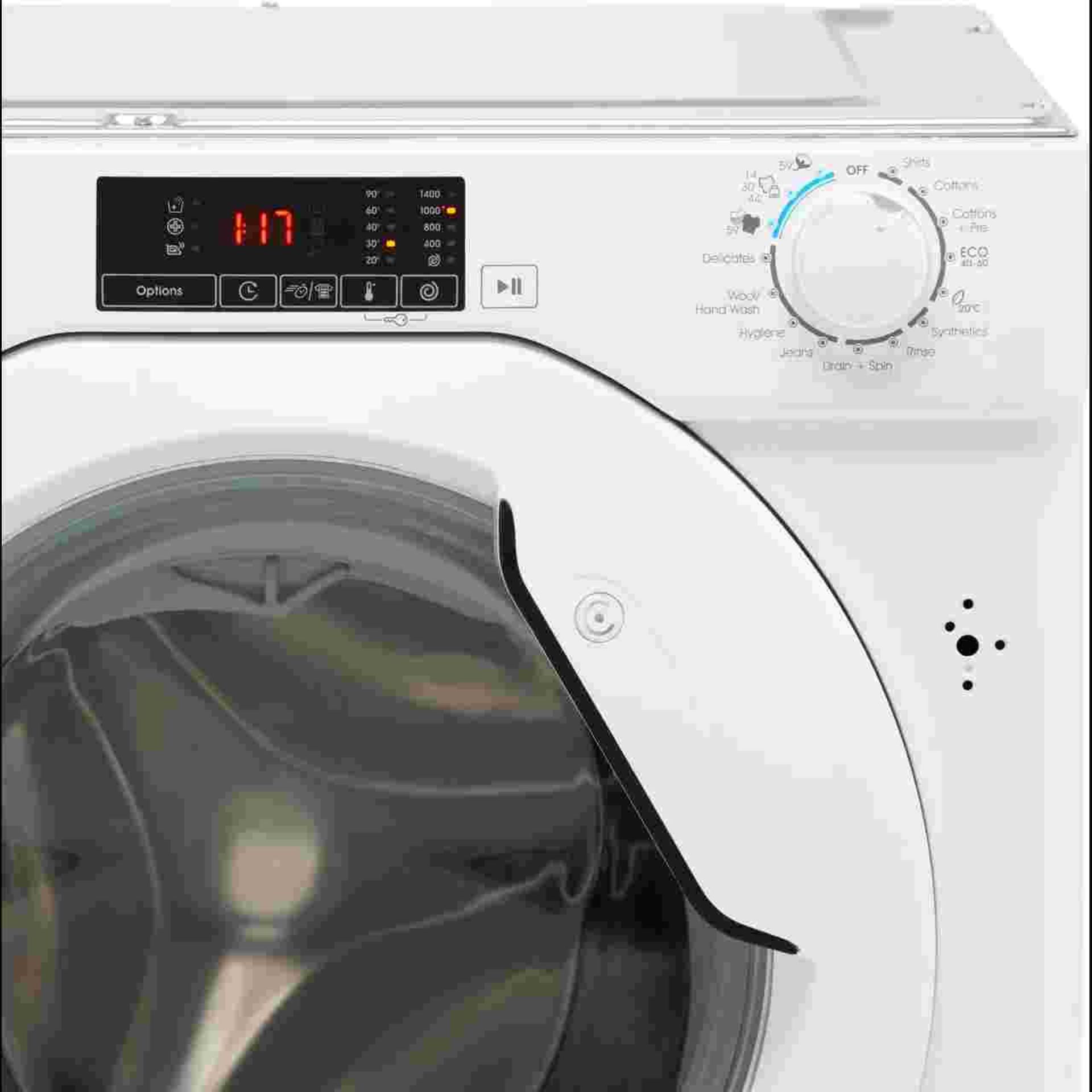 + VAT Grade B ISP £398 - Candy CBW49D1E Intergrated 9Kg Washing Machine - 1400 RPM - 14 Minute - Image 2 of 3