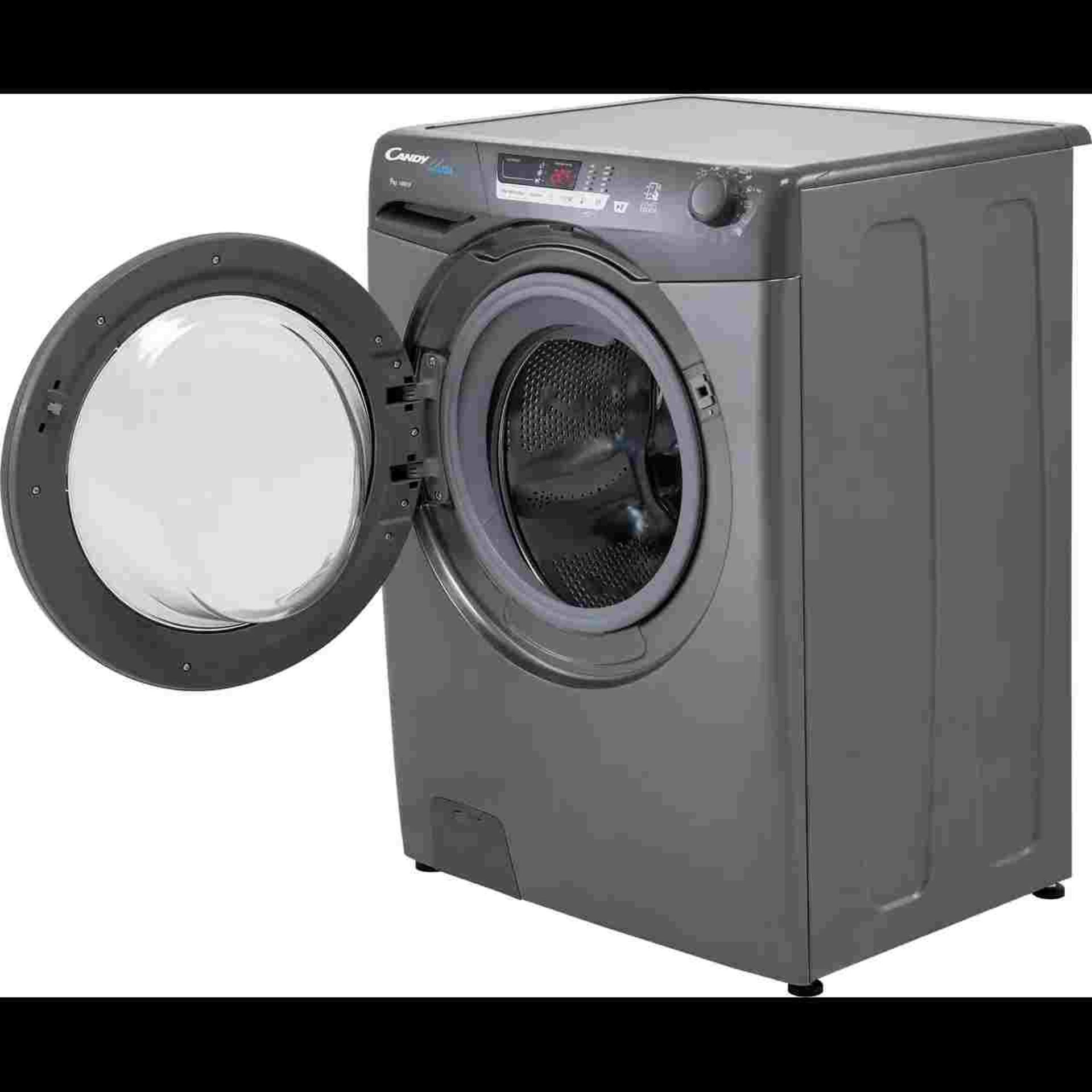 + VAT Grade B ISP £309 - Candy Ultra HCU1492DGGE/1 9Kg Washing Machine - 1400 RPM - 14 Minute Quick - Image 2 of 3