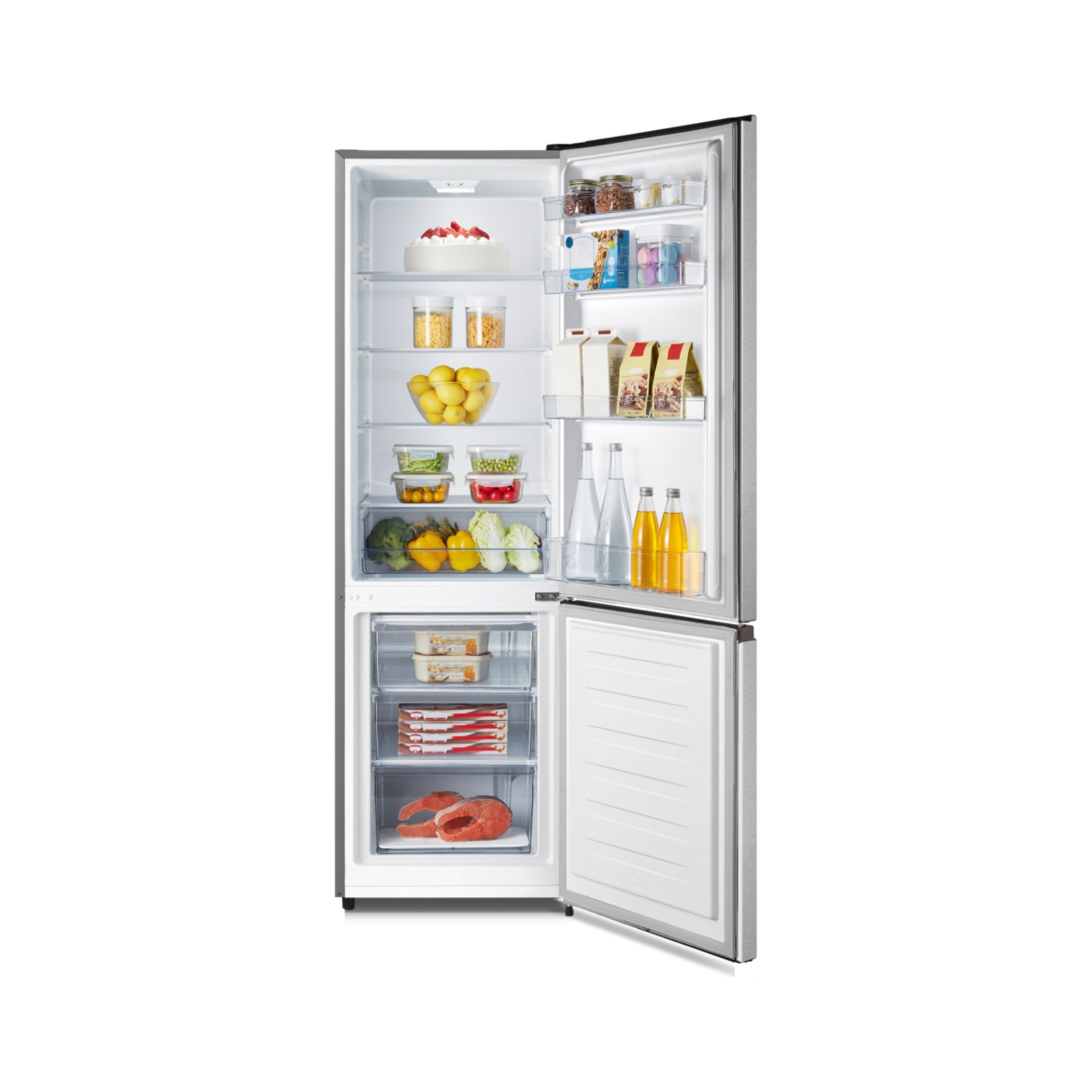 + VAT Grade B ISP £280 - Fridgemaster MC55265AFS 70/30 Fridge Freezer - Fridge Capacity 198 - Image 2 of 2