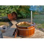 + VAT Brand New 1.9m Spruce Hot Tub with Stainless Steel Heater and Chimney - Stainless Steel