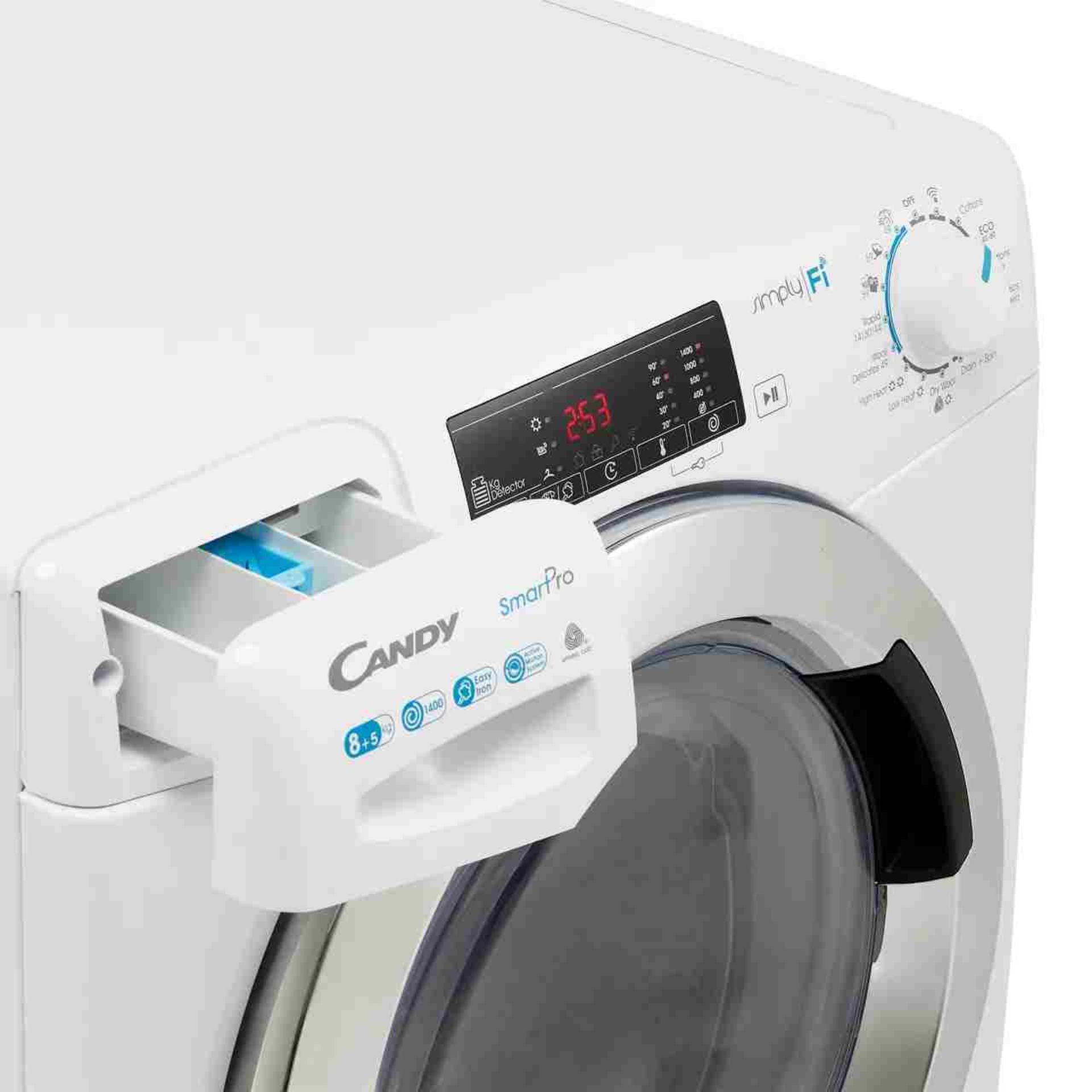 + VAT Grade B ISP £298 - Candy CSOW 4853TWCE-80 8Kg Washer Dryer - 14 Washing Programmes - Three - Image 3 of 3