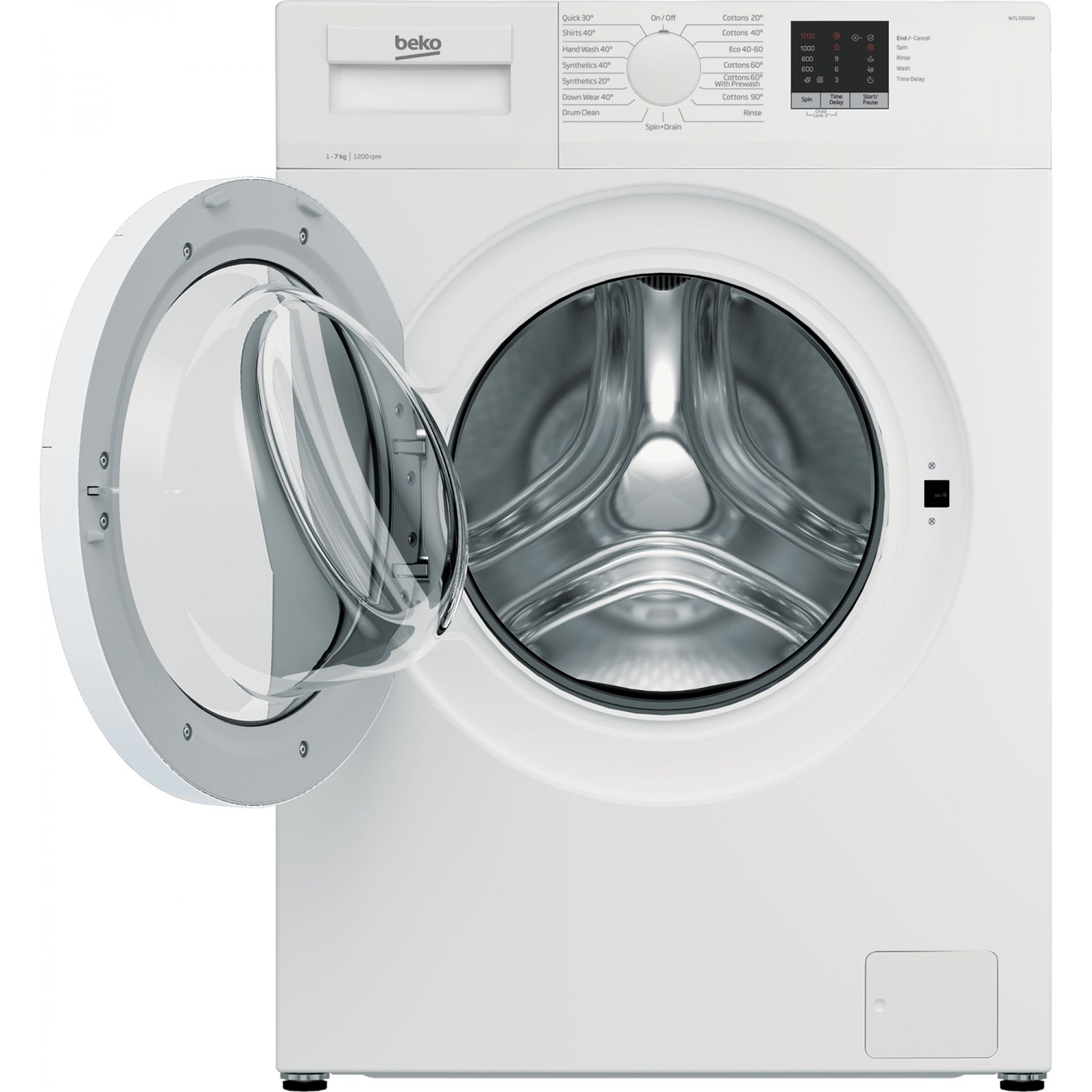 + VAT Grade B ISP £229 - Beko WTL82051W 8Kg Washing Machine - 1200 RPM - 28 Minute Quick Wash - 15 - Image 2 of 2