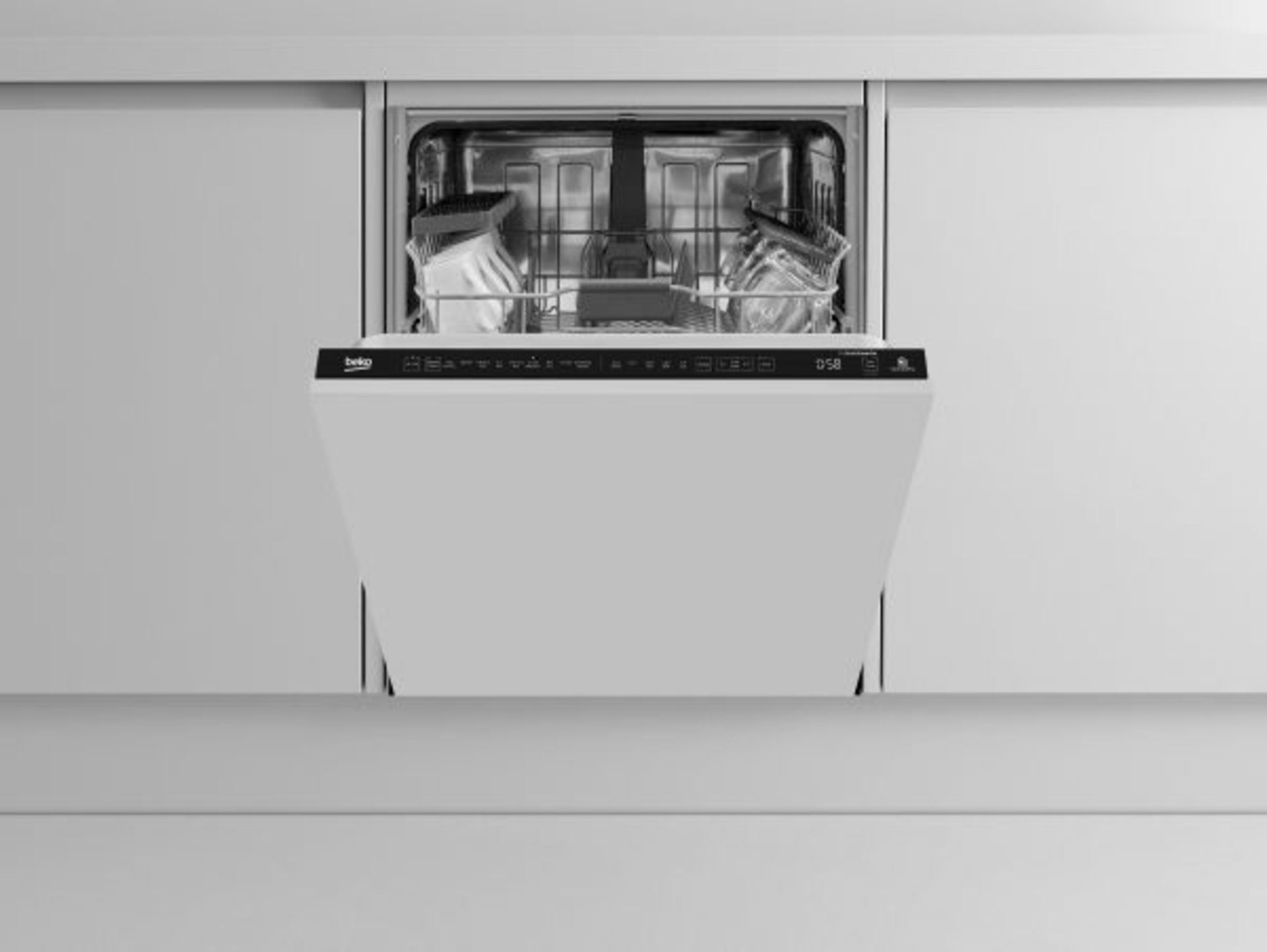 + VAT Grade B ISP £269 - Beko DIN15R20 Fully Intergrated Dishwasher - 13 Place Settings - 30 Minute