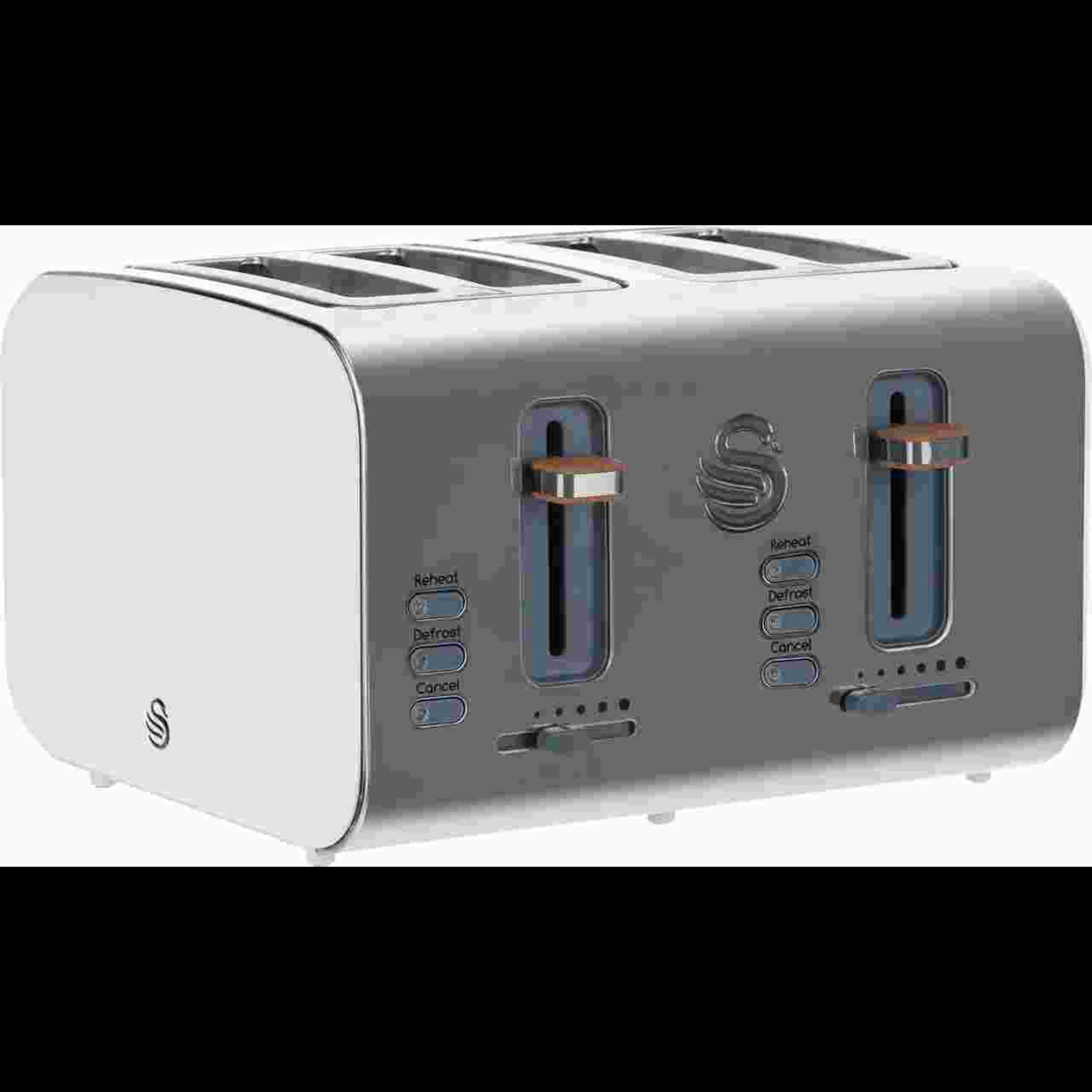 + VAT Grade B ISP £239 - Swan Nordic STRP1061WHTN Breakfast Set - 1.7L Kettle - 800w Microwave And - Image 2 of 4