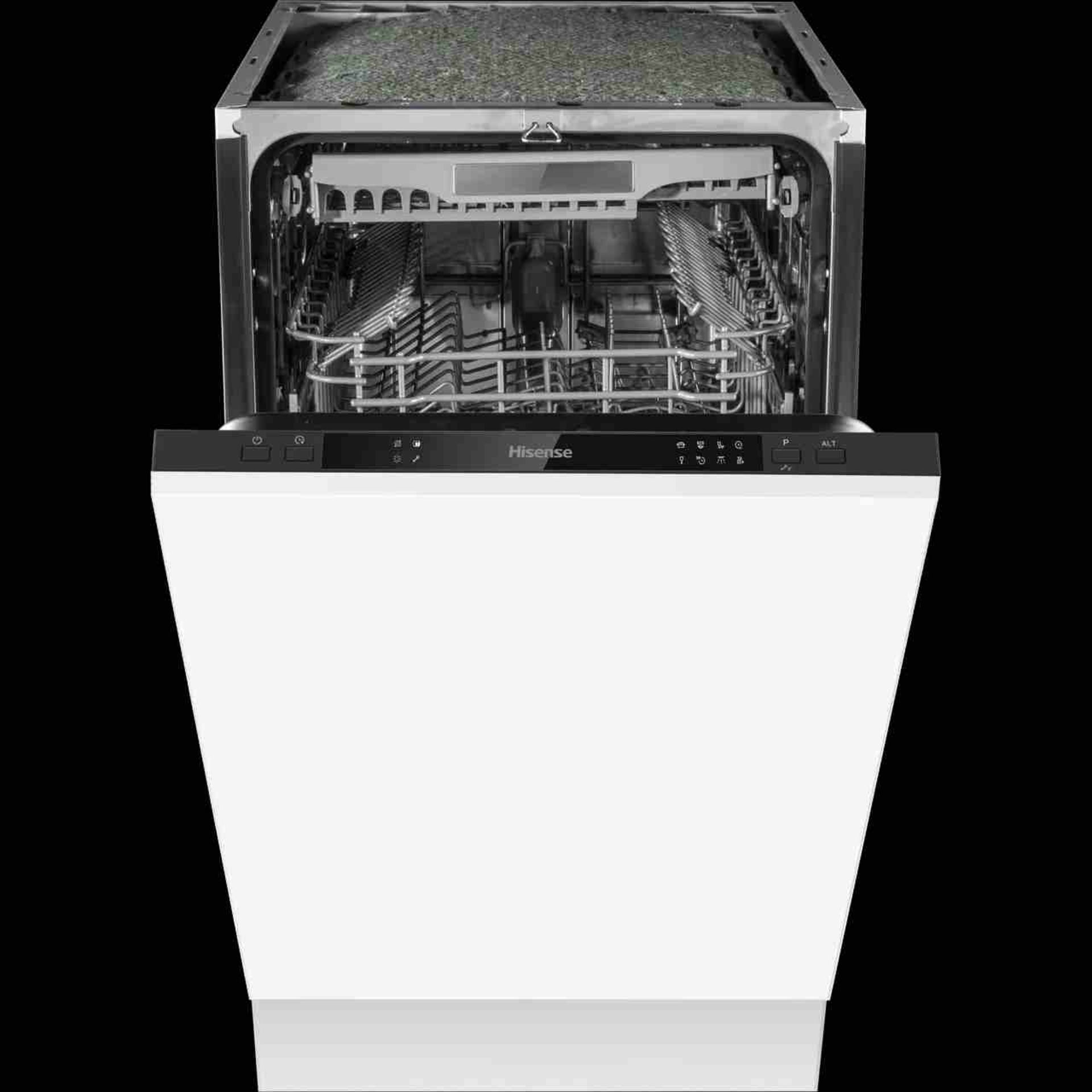 + VAT Grade B ISP £299 - Hisense HV520E40Uk Fully Intergrated Slimline Dishwasher - 11 Place