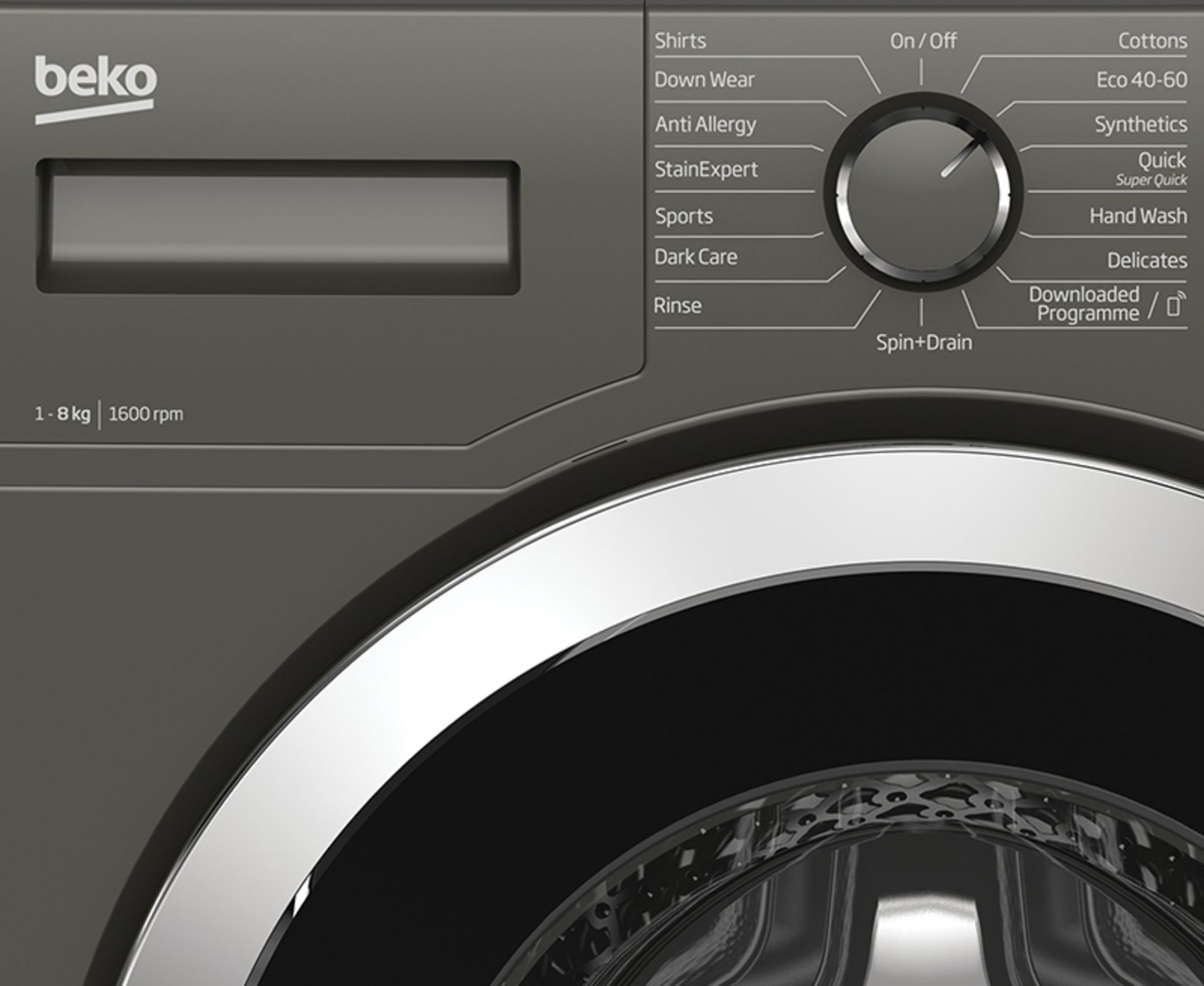 + VAT Grade B ISP £369 - Beko SteamCure RecycledTub WER860541G 8Kg Washing Machine - 1600 RPM - - Image 3 of 3